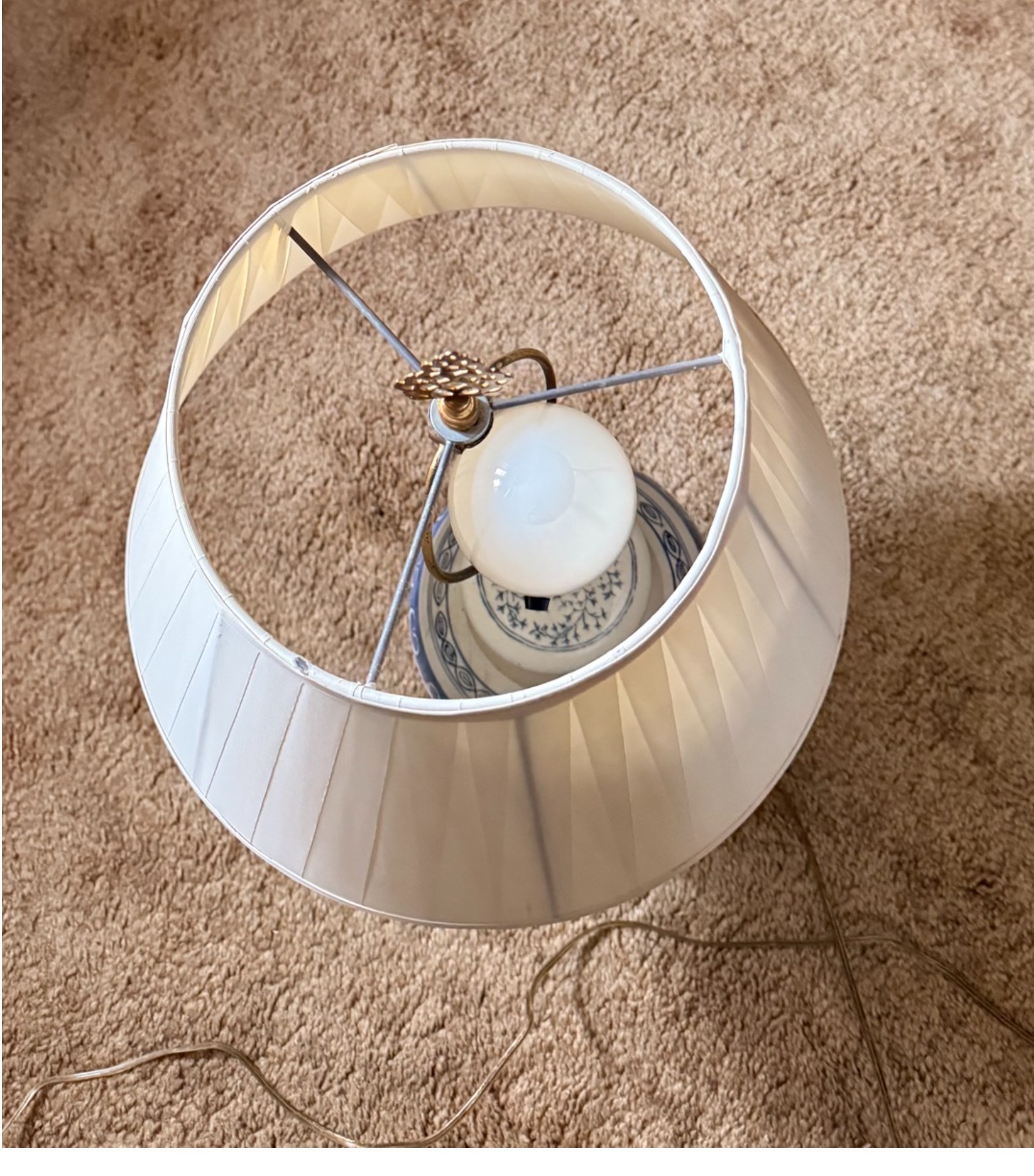 Ceramic Table Lamp with Pleated Shade - image 2 of 2