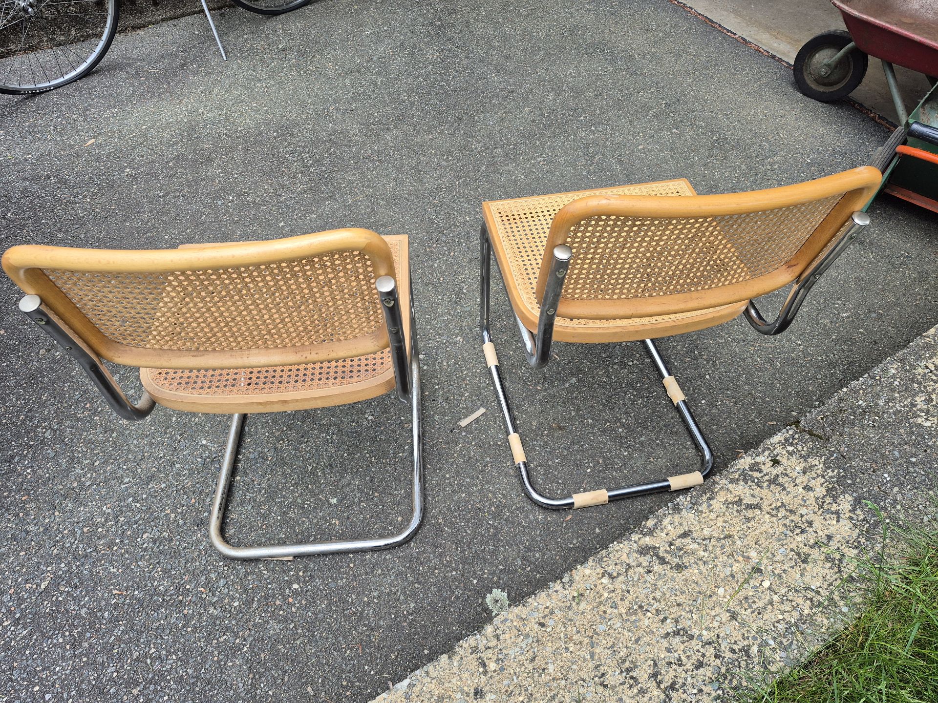 Pair of Cane Seat Chairs with Metal Frames - image 4 of 4