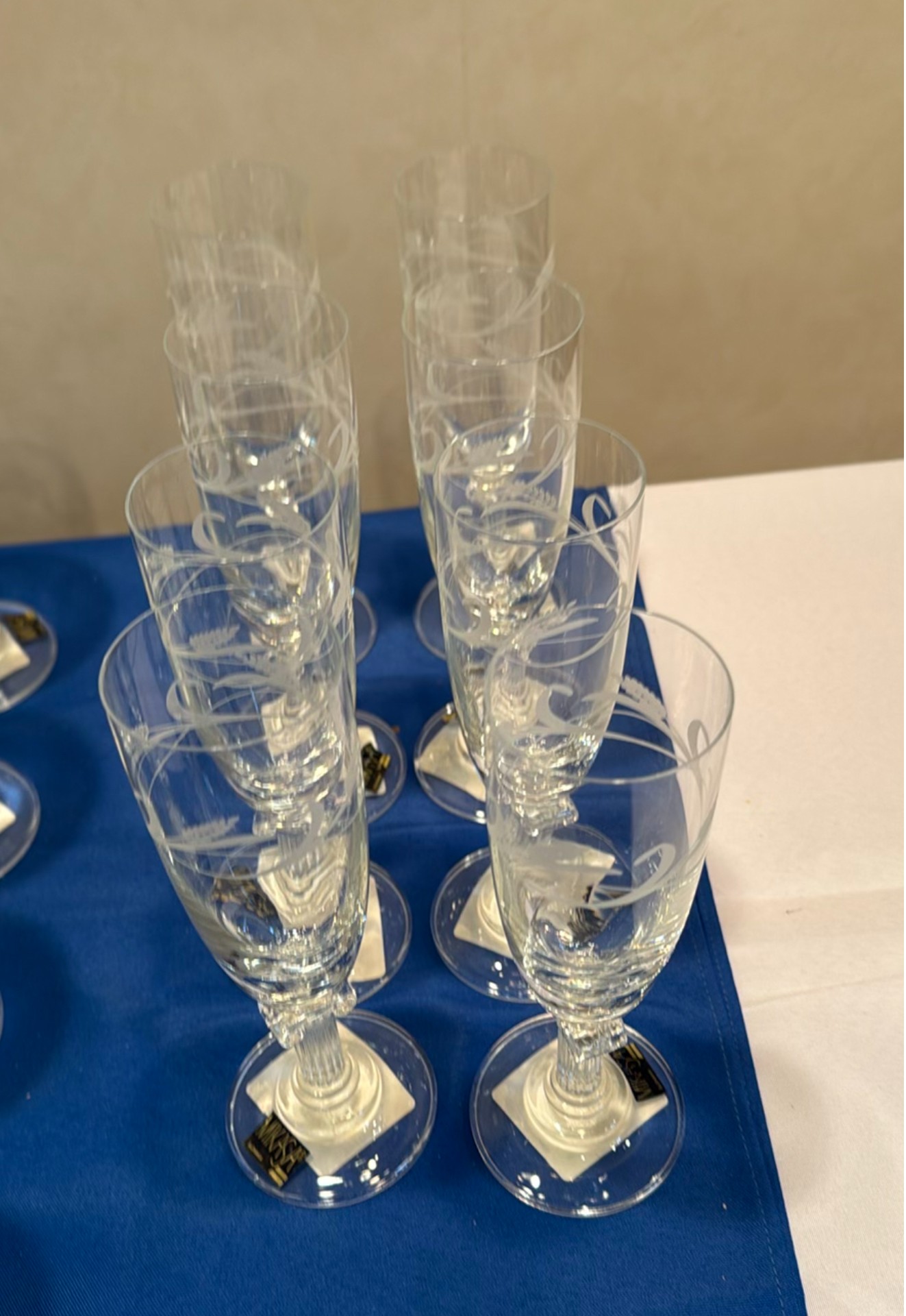 Etched Wine Goblets and Champagne Flutes Set - image 4 of 7