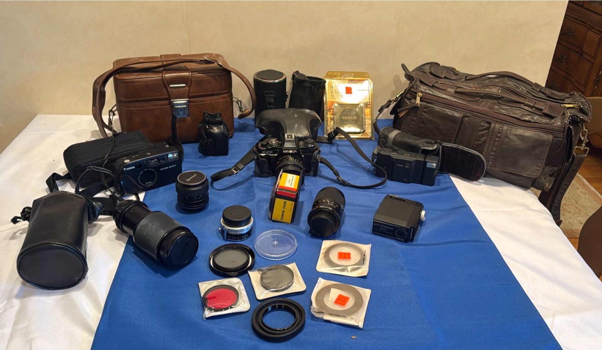 Minolta SLR Camera Kit, Canon Sure Shot Camera, Lenses, Filters, and Camera Bags - image 1 of 12