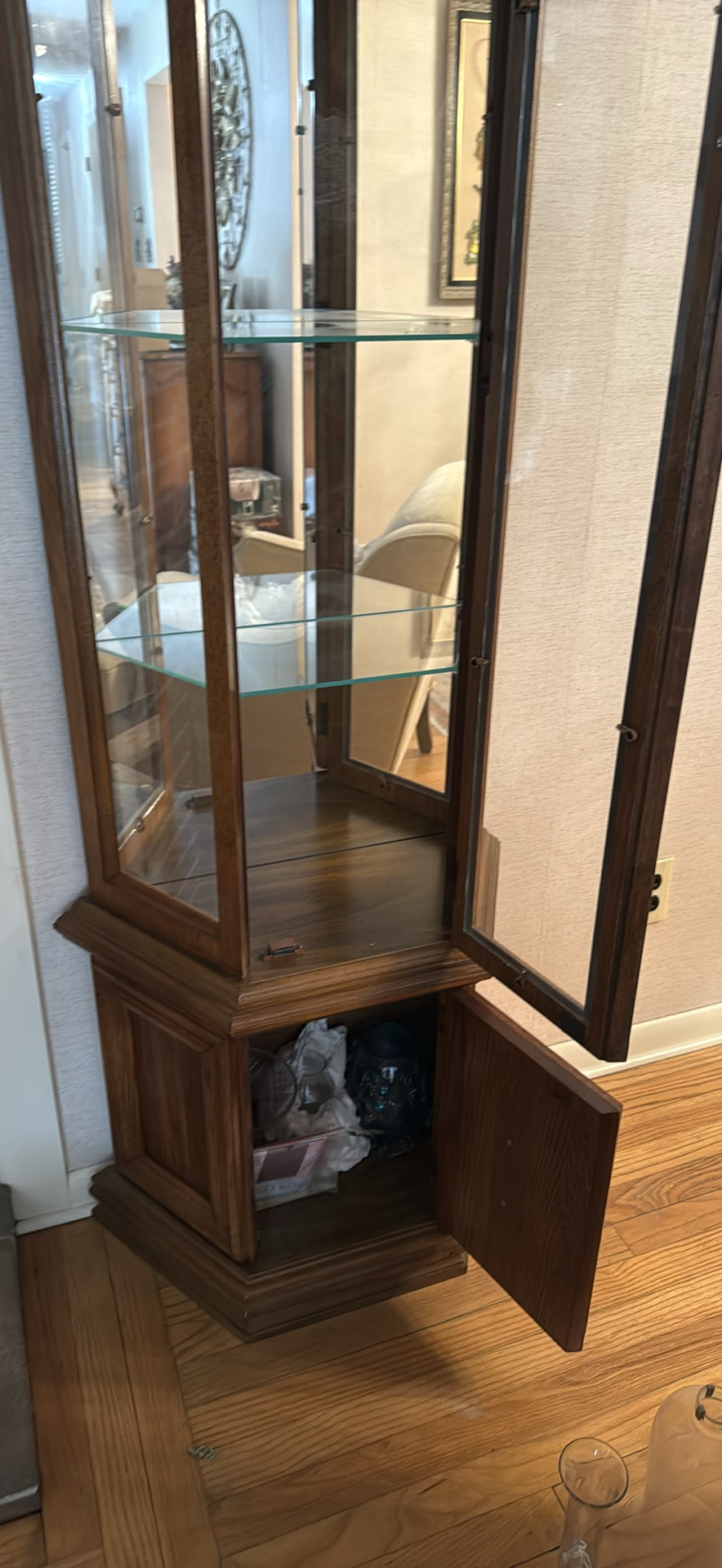 Lighted Wooden Glass Display Cabinet - image 2 of 3