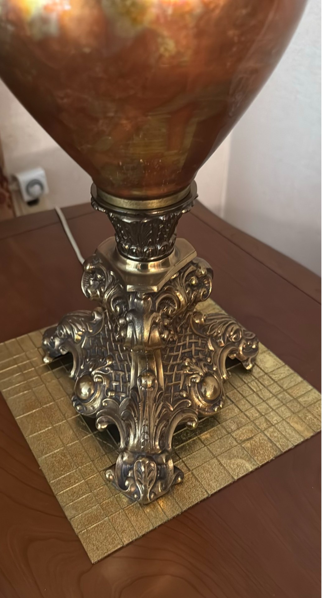 Decorative Table Lamp with Fabric Shade - image 2 of 4