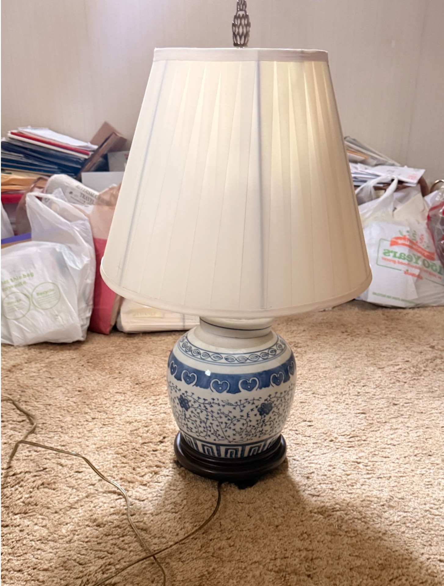 Ceramic Table Lamp with Pleated Shade - image 1 of 2