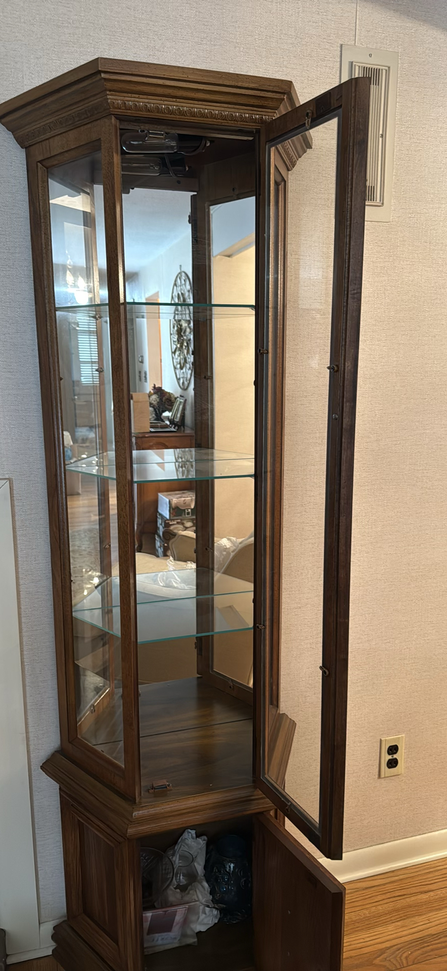 Lighted Wooden Glass Display Cabinet - image 1 of 3