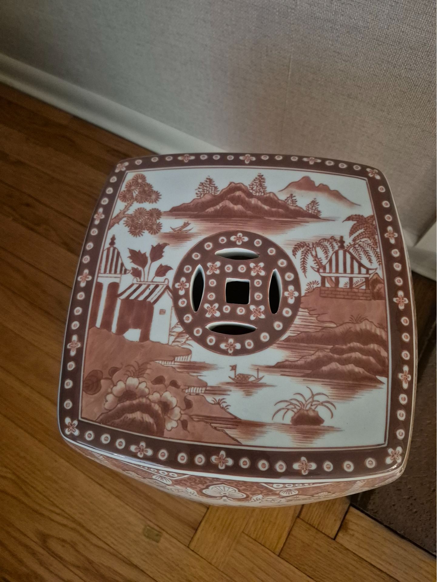 Ceramic Garden Stool with Scenic Pattern - image 2 of 3