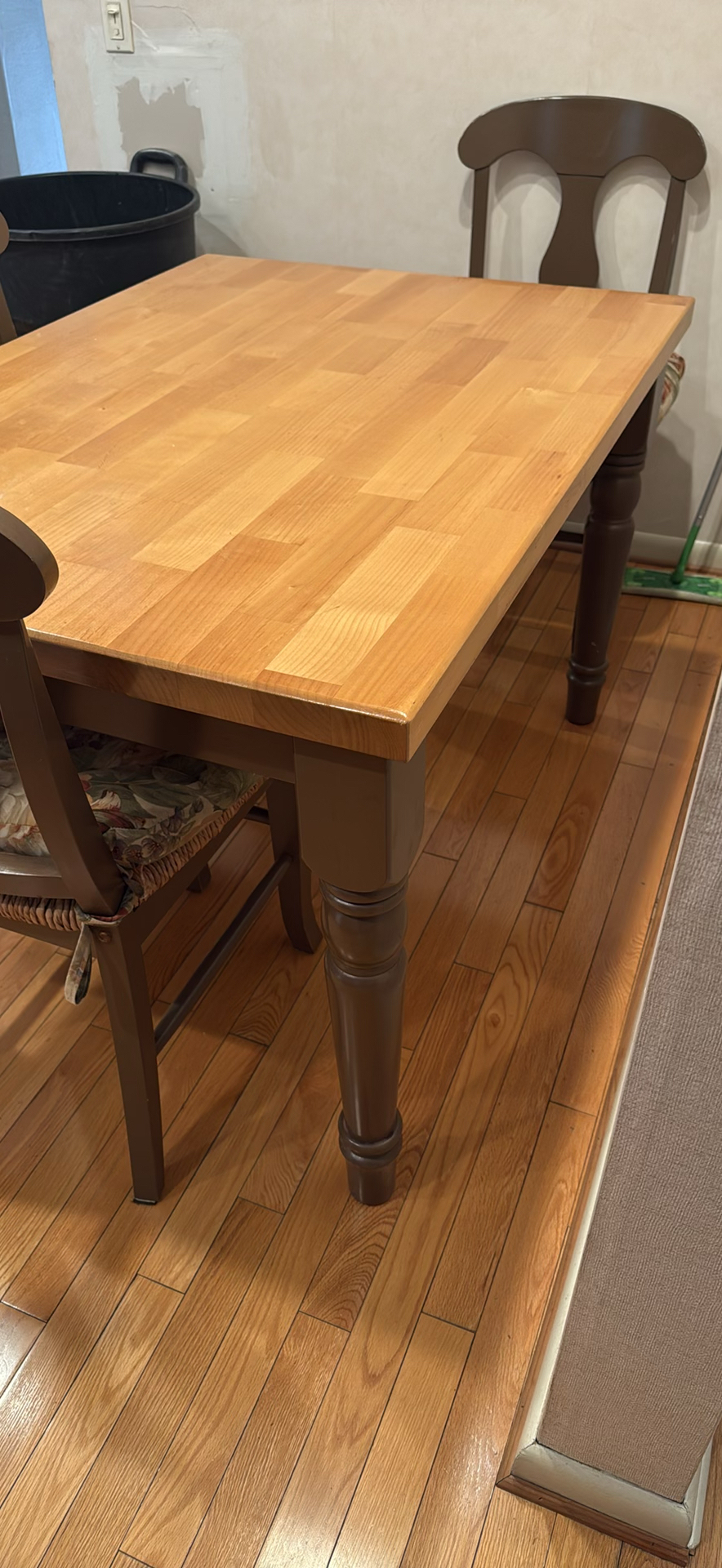 Wooden Dining Table with Three Matching Chairs - image 4 of 5