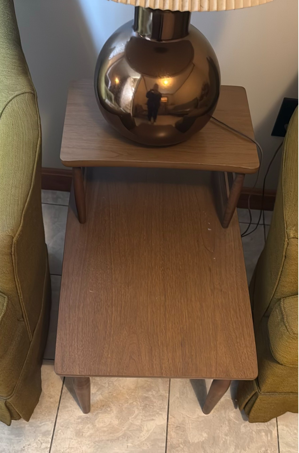 Three-Piece Wooden Corner End Table Set - image 2 of 3