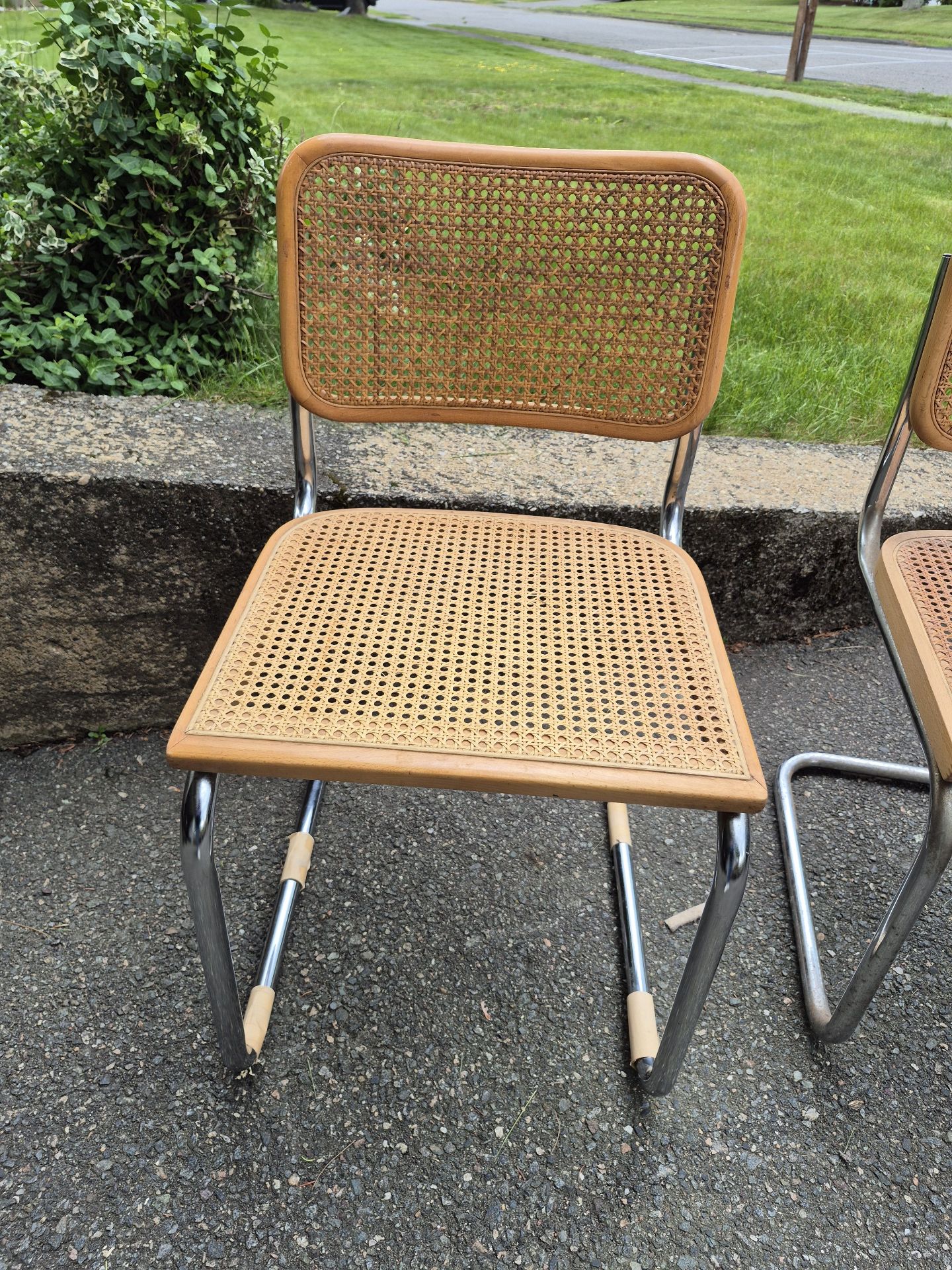 Pair of Cane Seat Chairs with Metal Frames - image 2 of 4