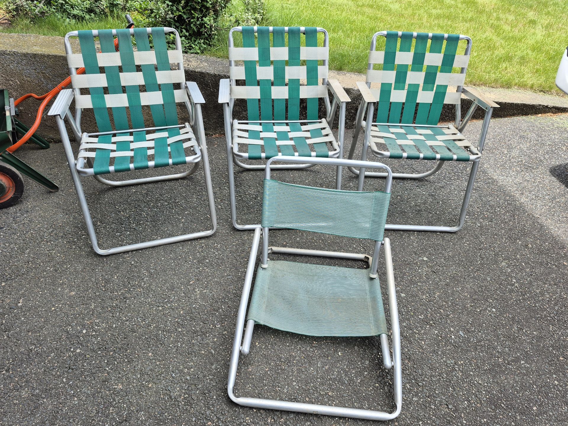 Set of Aluminum Webbed Lawn Chairs - image 1 of 5