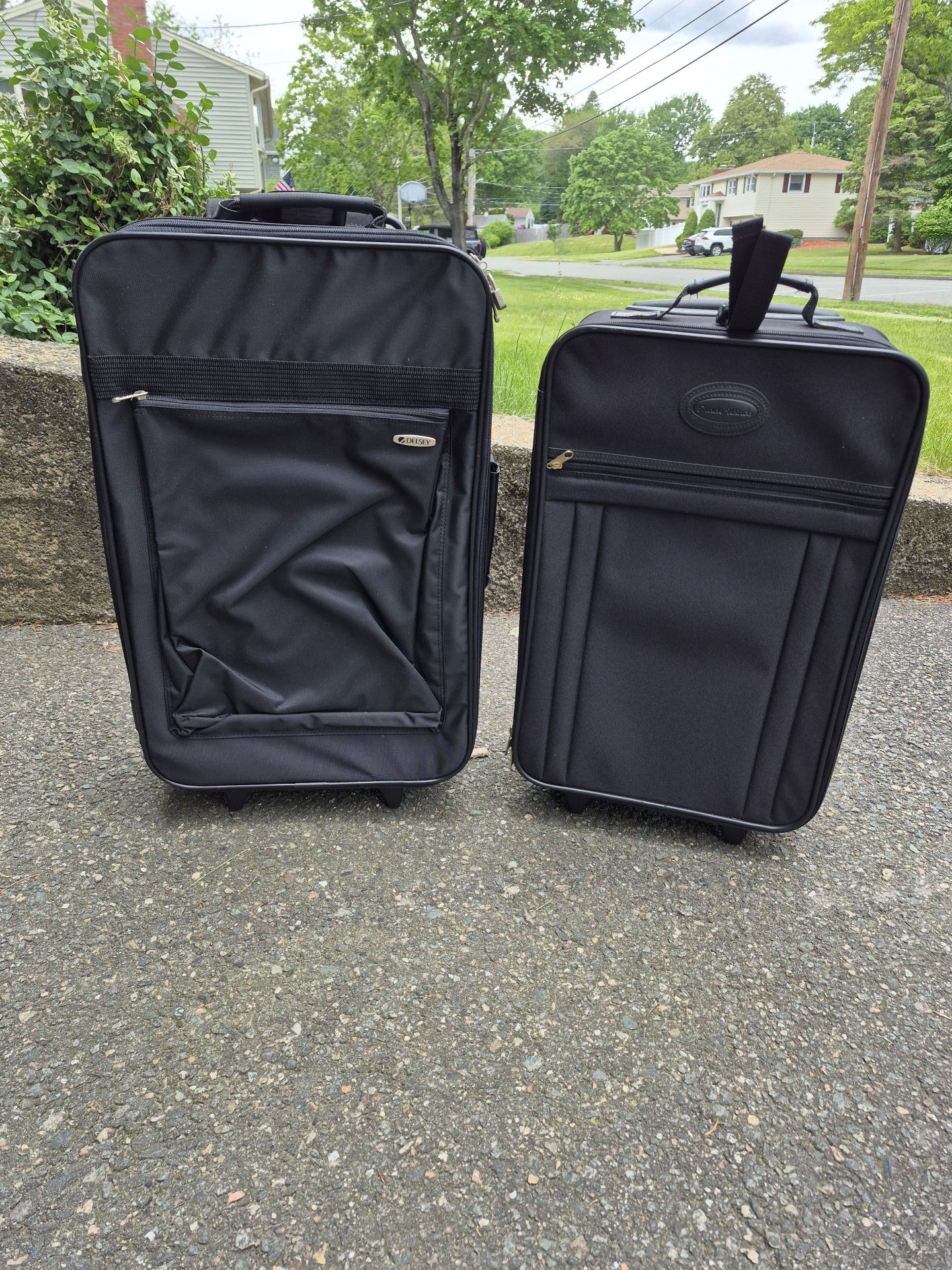 Two Black Rolling Suitcases - image 1 of 5