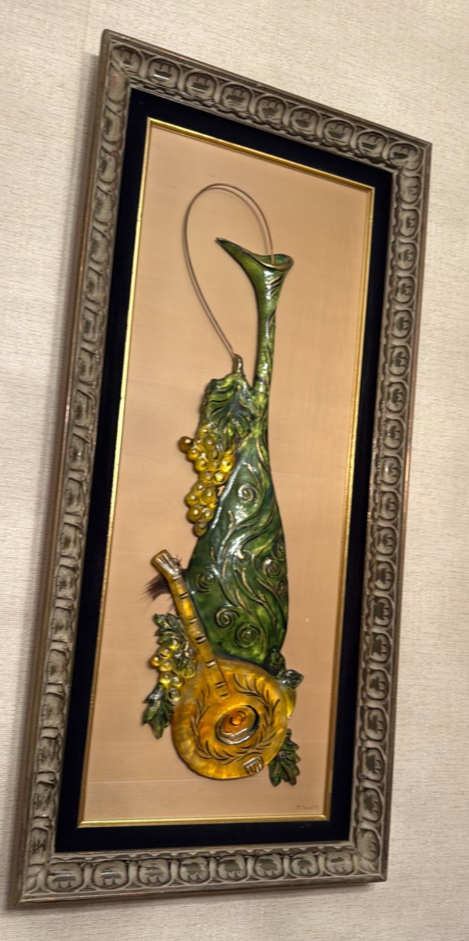 Pair of Framed Grapevine Relief Wall Art Panels - image 1 of 2