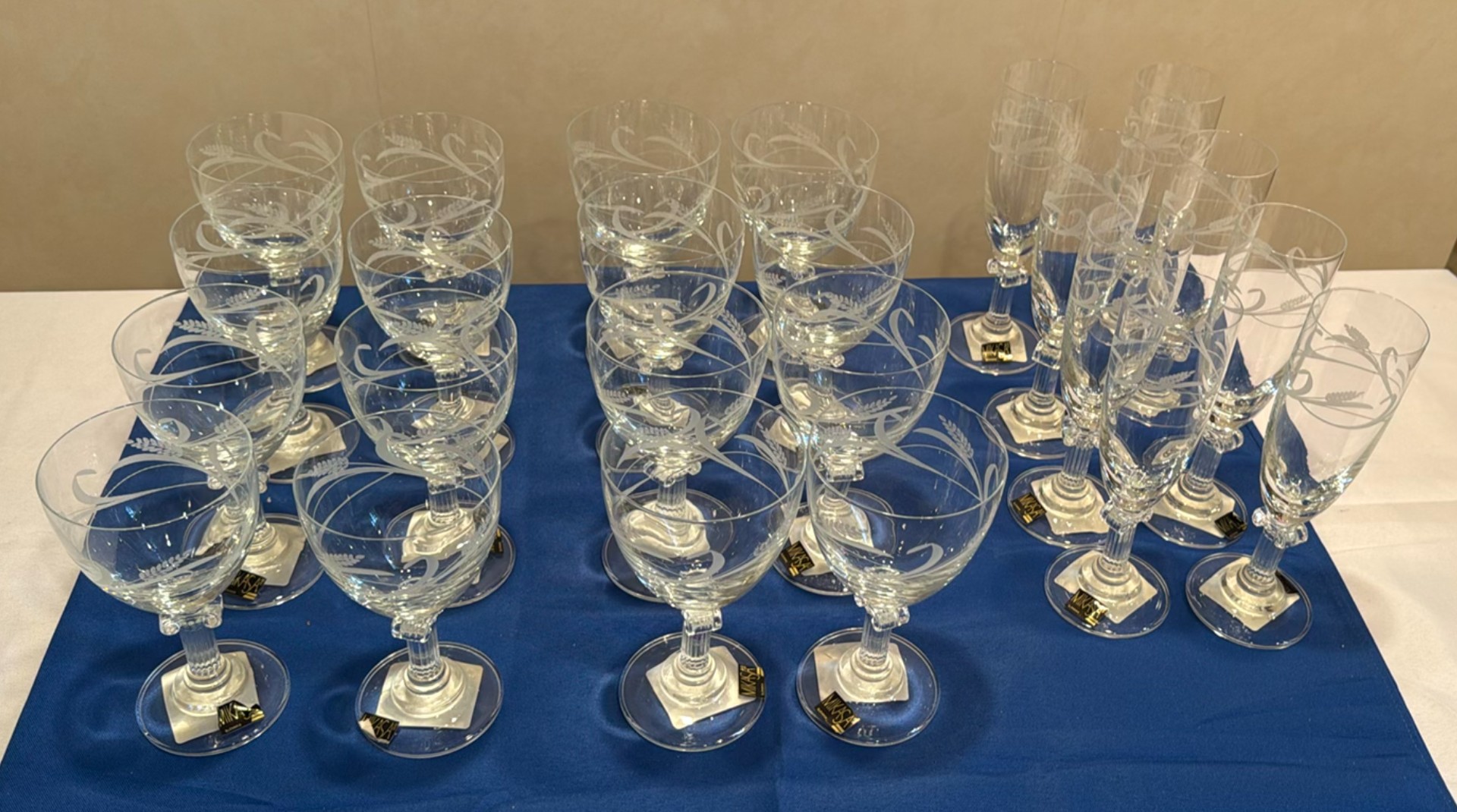 Etched Wine Goblets and Champagne Flutes Set - image 1 of 7