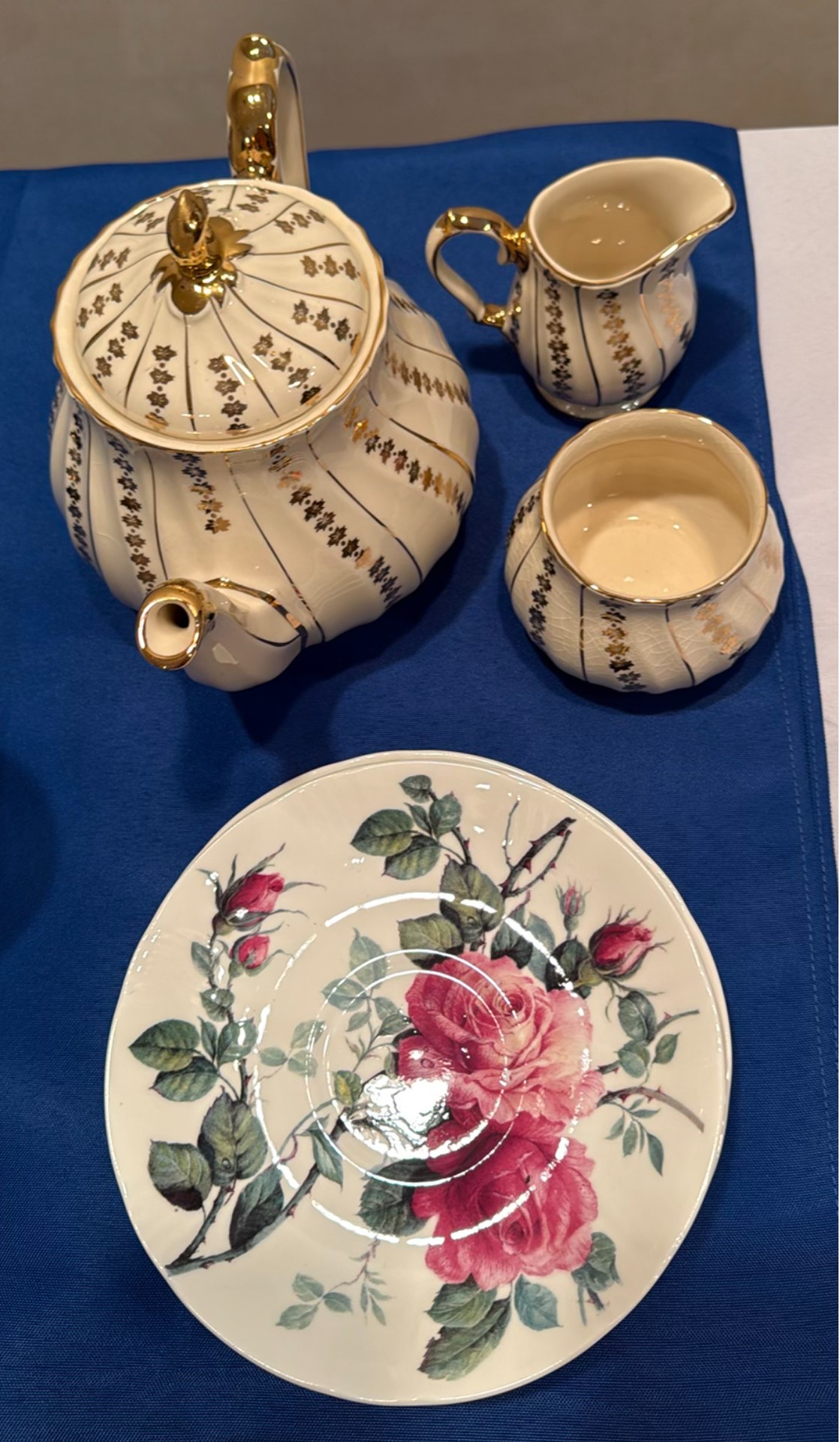 Assorted Porcelain Tea Set and Decorative Plates - image 5 of 7