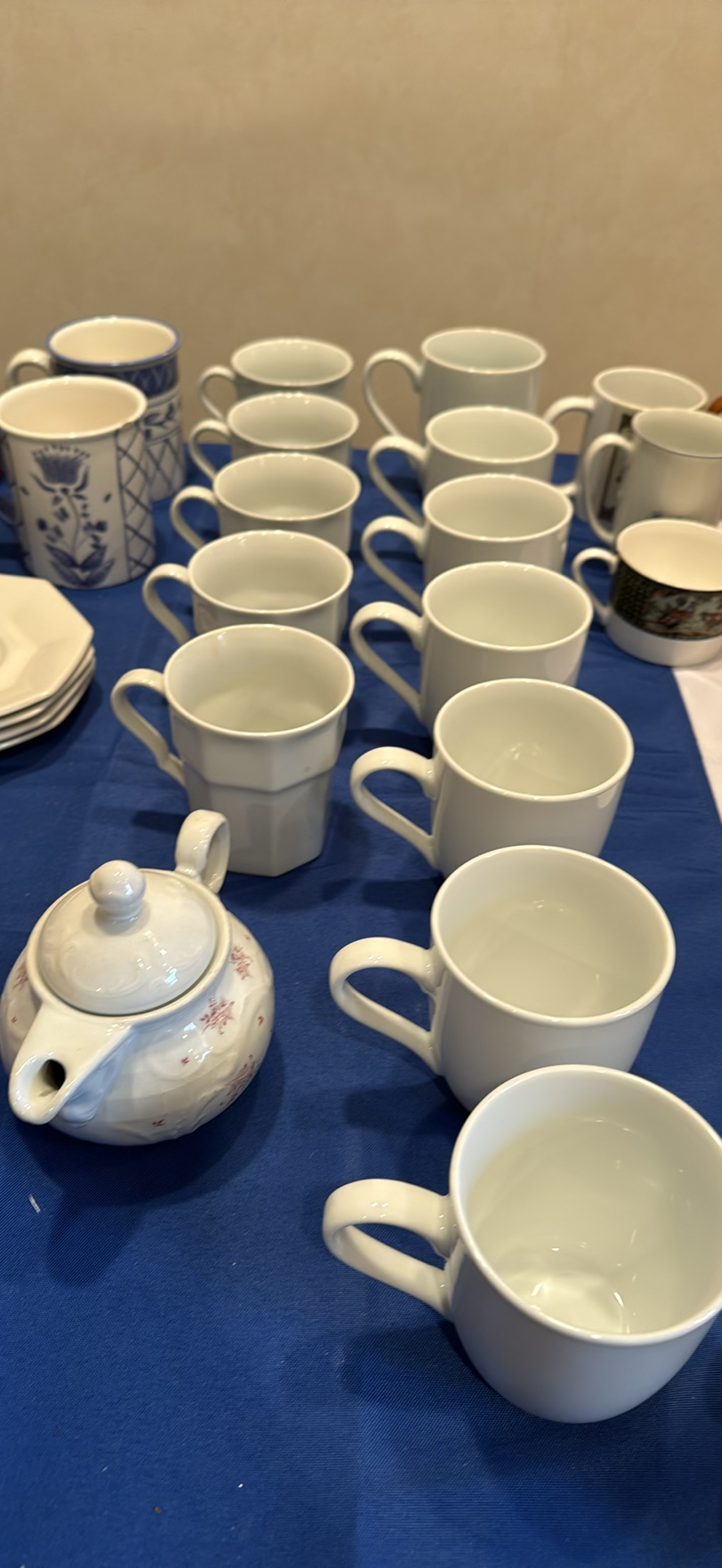 Assorted Ceramic Mugs, Teapots, and Saucers - image 3 of 7