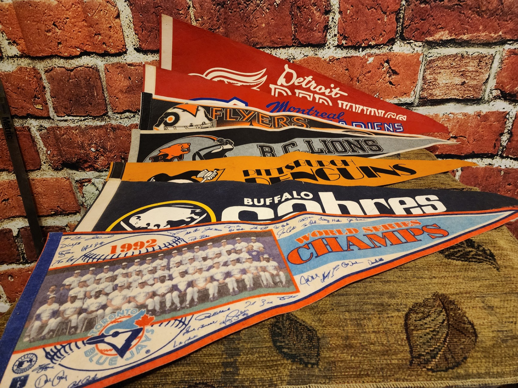 Assorted vintage sports pennants - image 2 of 16