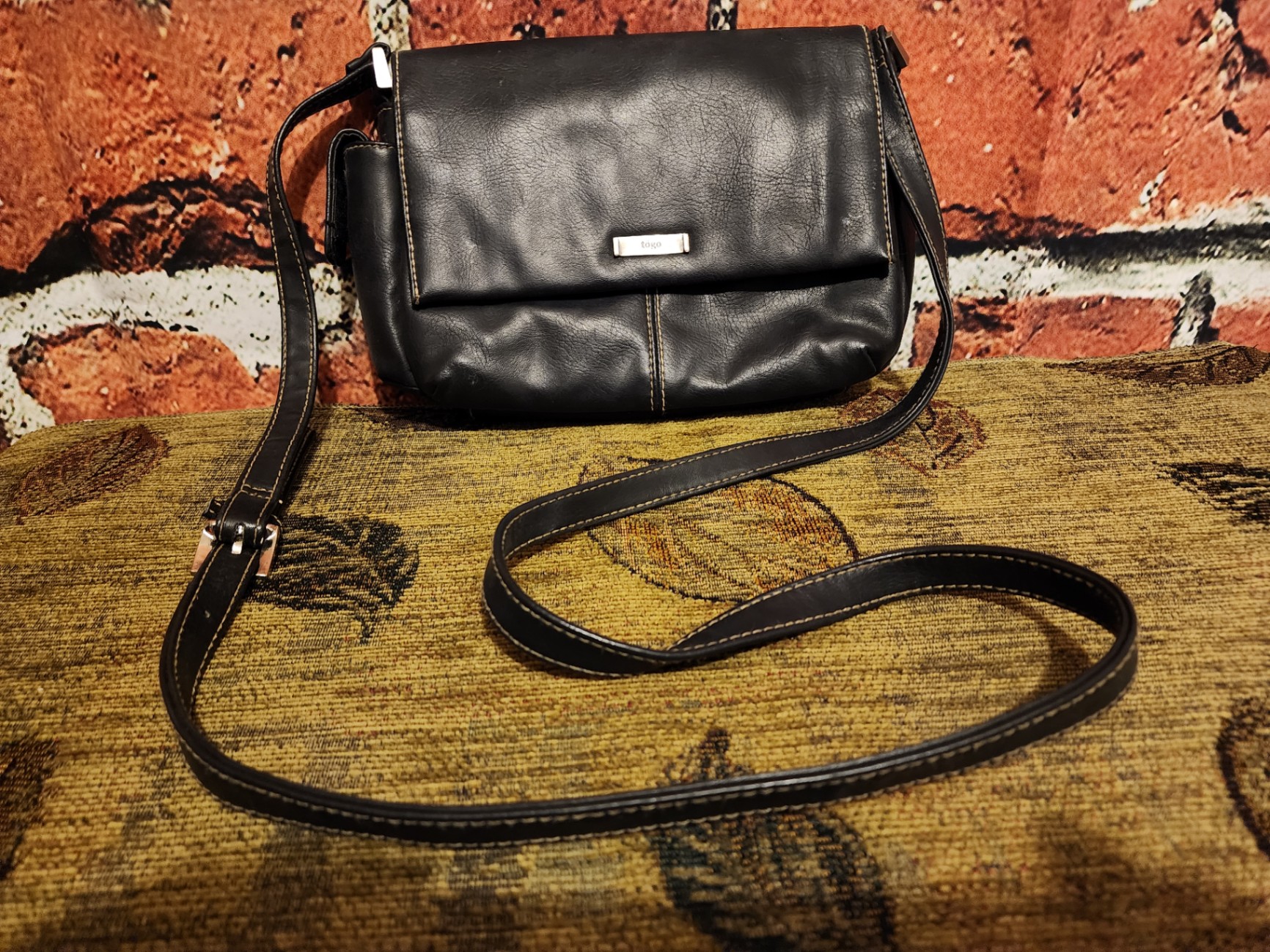 Black leather crossbody bag - image 1 of 10