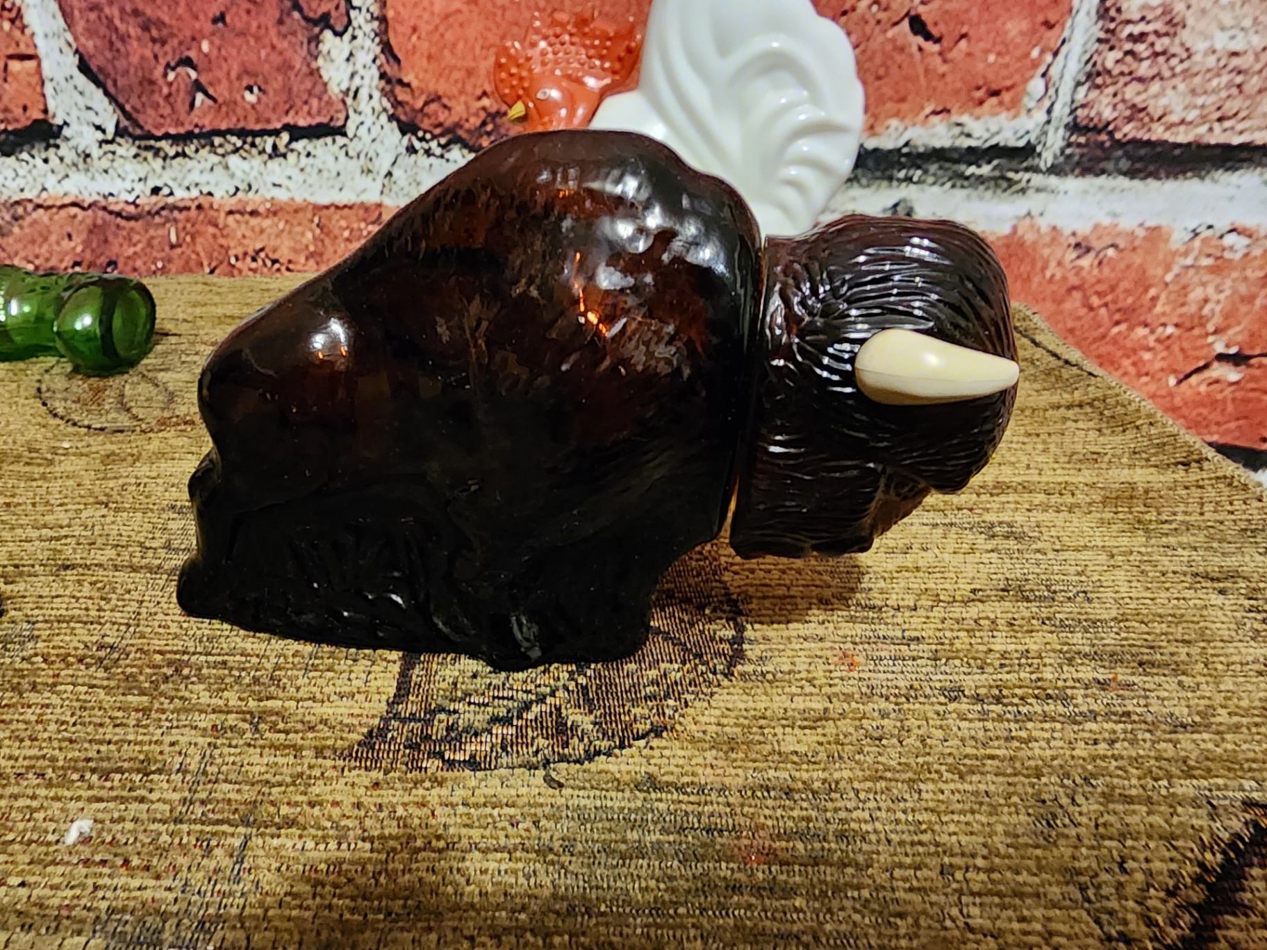 White Ceramic Turkey Figurine with Vintage Toy Cars and Collectibles - image 4 of 11