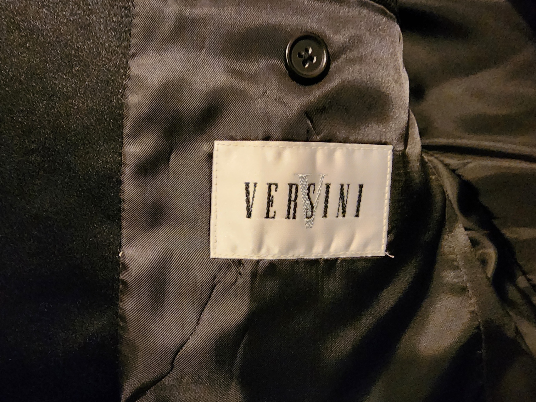 Versini black tuxedo with satin lapels and matching pants - image 3 of 12