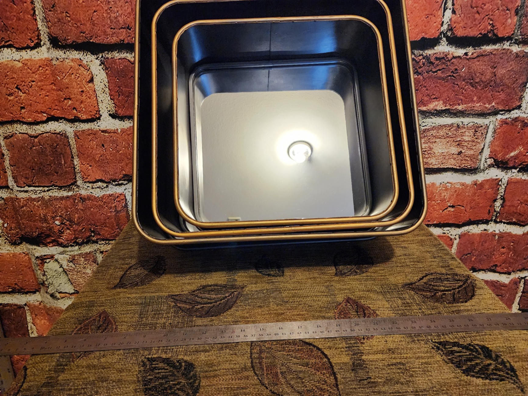 Vintage metal square case with brass trim (Moe's Canada) - image 2 of 17