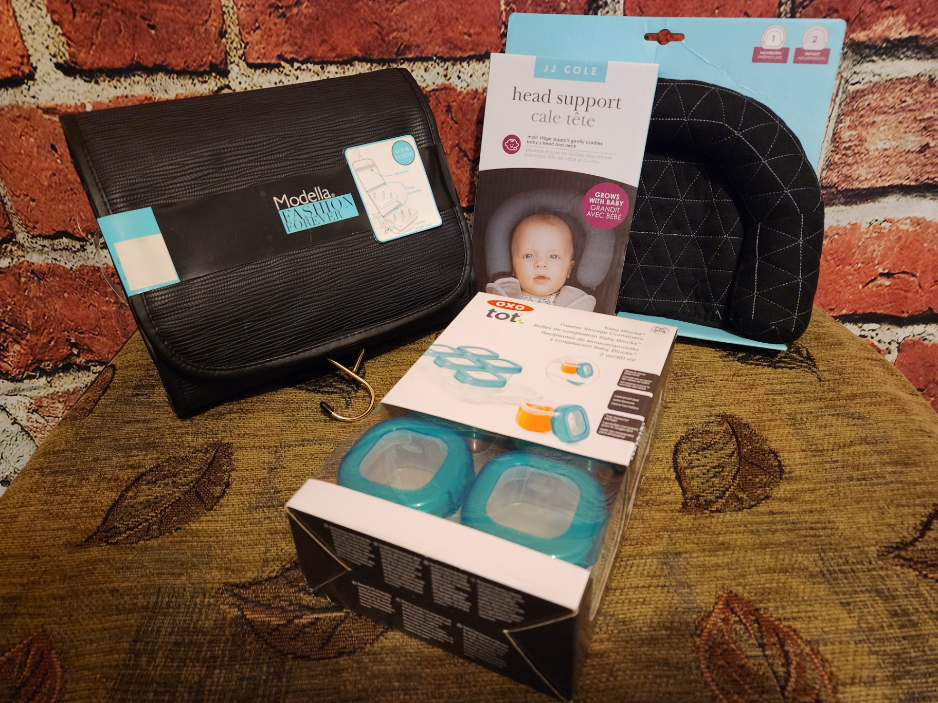 JJ Cole baby head support, OXO Tot containers, and Modella Fashion Forever bag - image 1 of 8