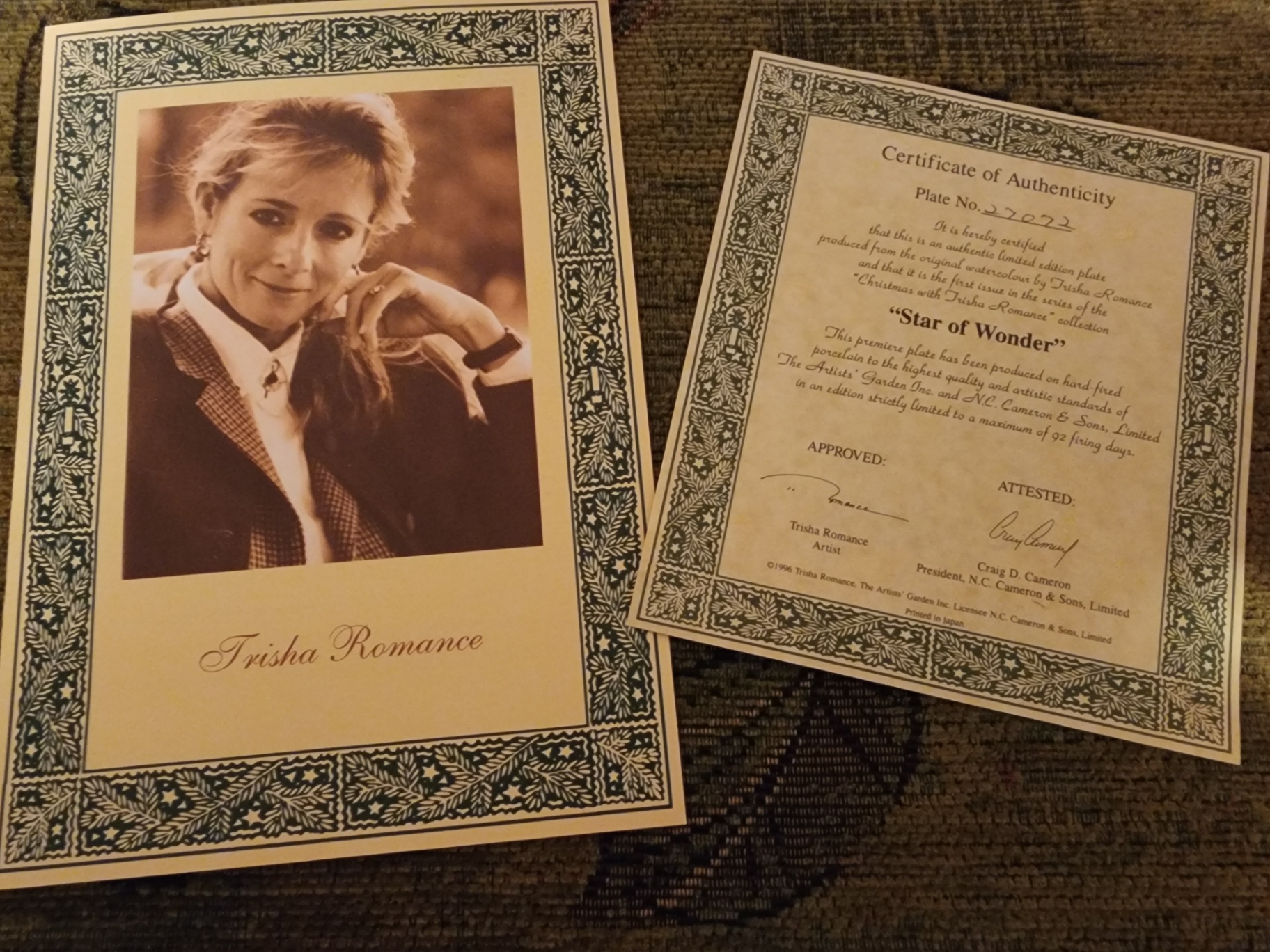 Trisha Romance Star of Wonder decorative plate with COA - image 6 of 7