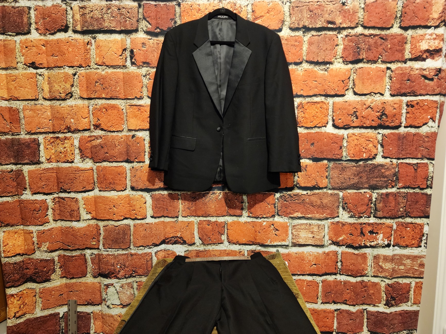 Versini black tuxedo with satin lapels and matching pants - image 4 of 12