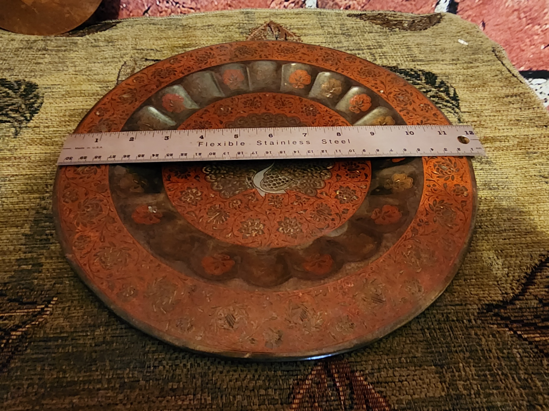 Decorative Peacock Motif Metal Plates - image 8 of 8