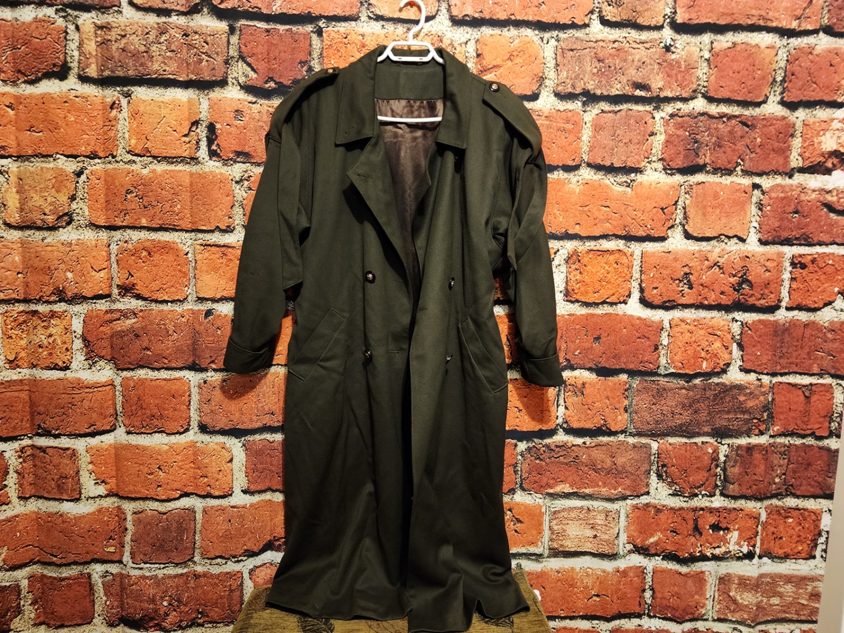 Black wool trench coat - image 1 of 12