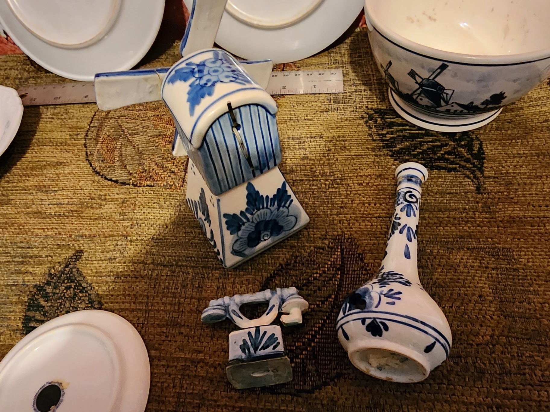 Blue and White Delftware Windmill Dishware Set - image 13 of 13