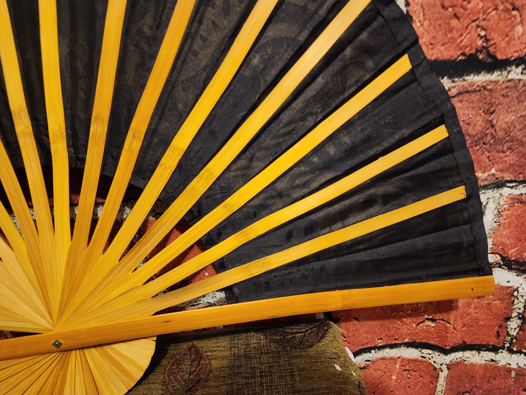 Black and Gold Dragon Folding Fan - image 8 of 10