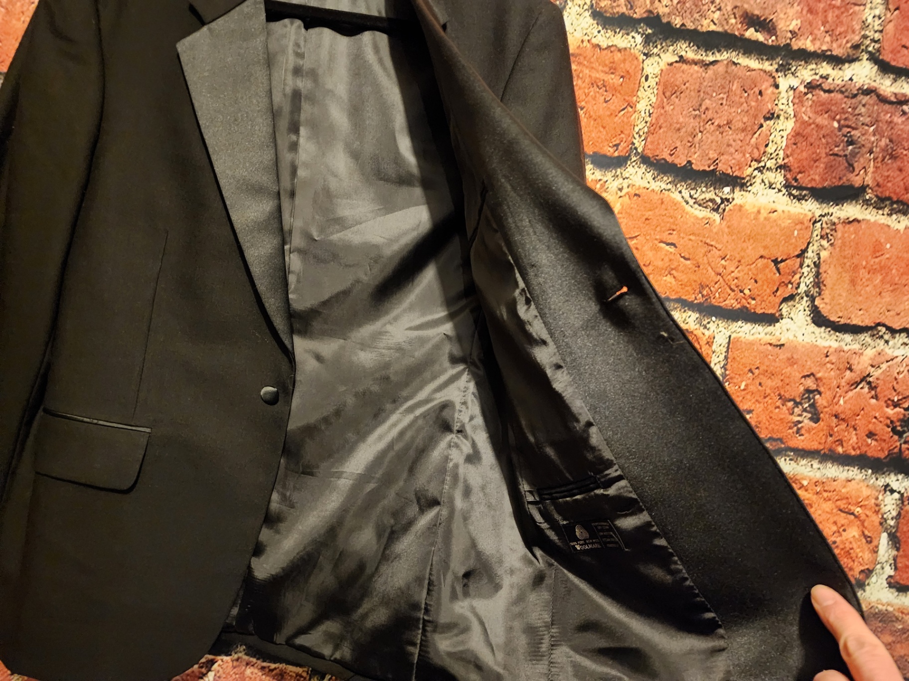 Versini black tuxedo with satin lapels and matching pants - image 6 of 12