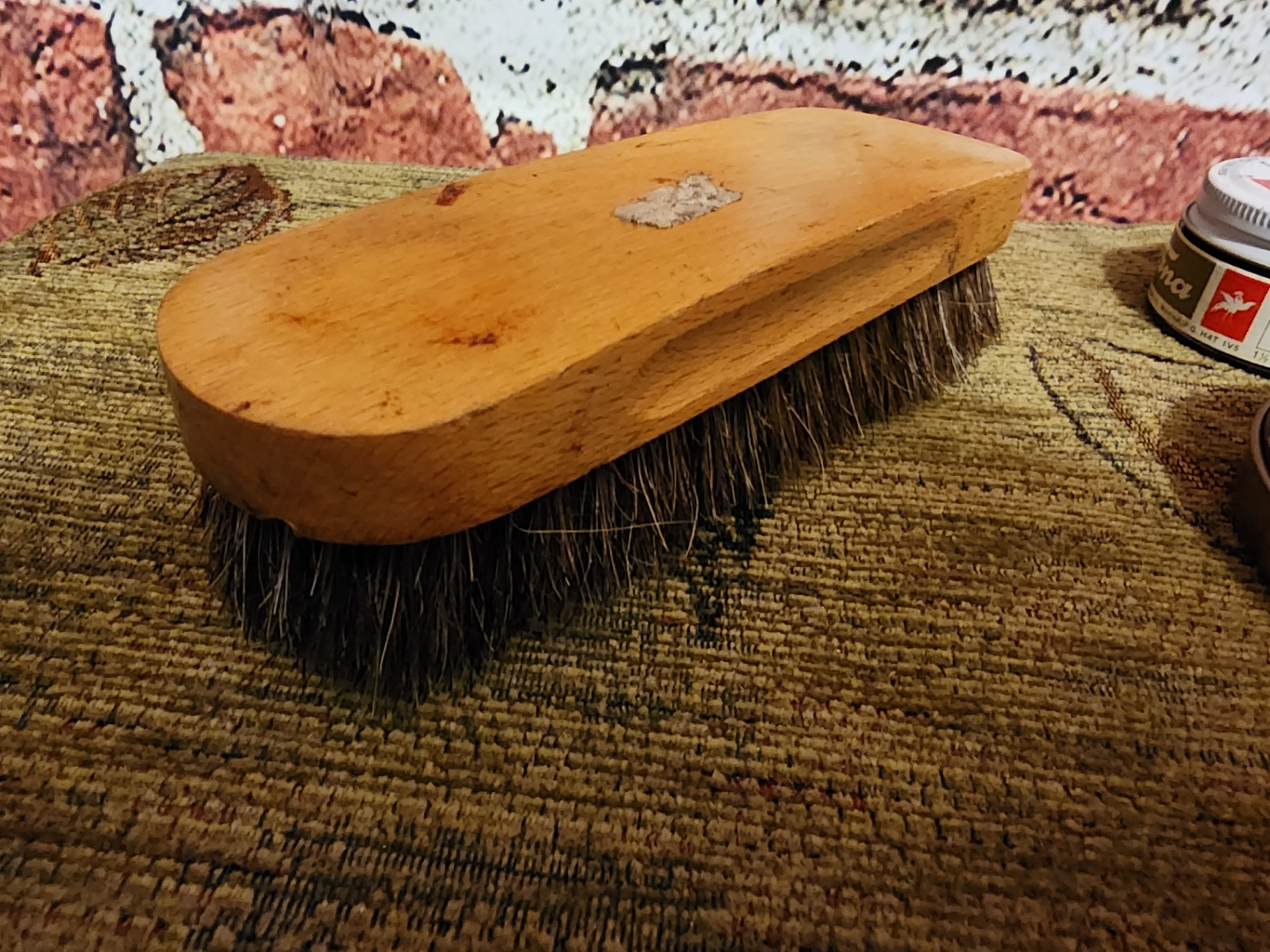 Shoe polish tins and polishing brushes - image 1 of 5