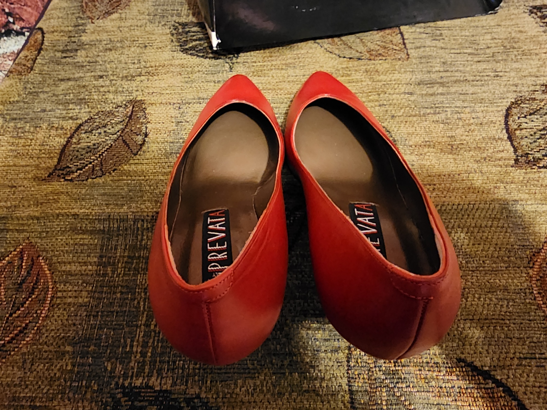 Pair of red high-heeled pumps - image 6 of 7