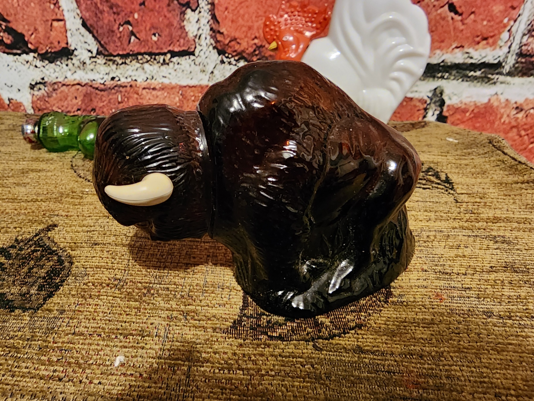 White Ceramic Turkey Figurine with Vintage Toy Cars and Collectibles - image 9 of 11