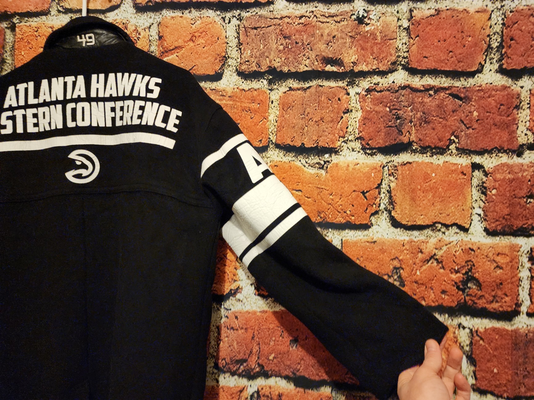 Black Atlanta Hawks varsity jacket ( Size L ) - image 4 of 13