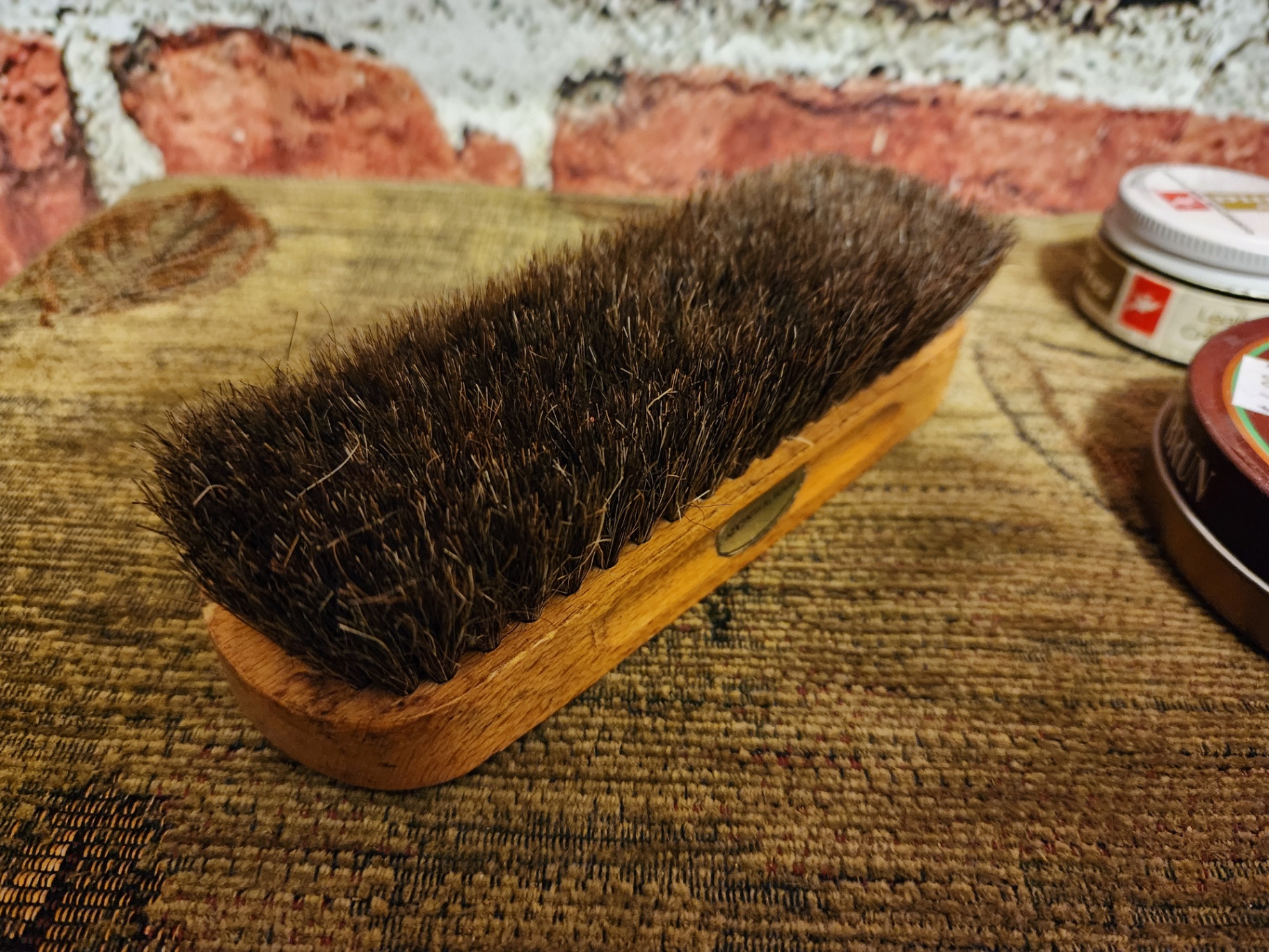 Shoe polish tins and polishing brushes - image 4 of 5