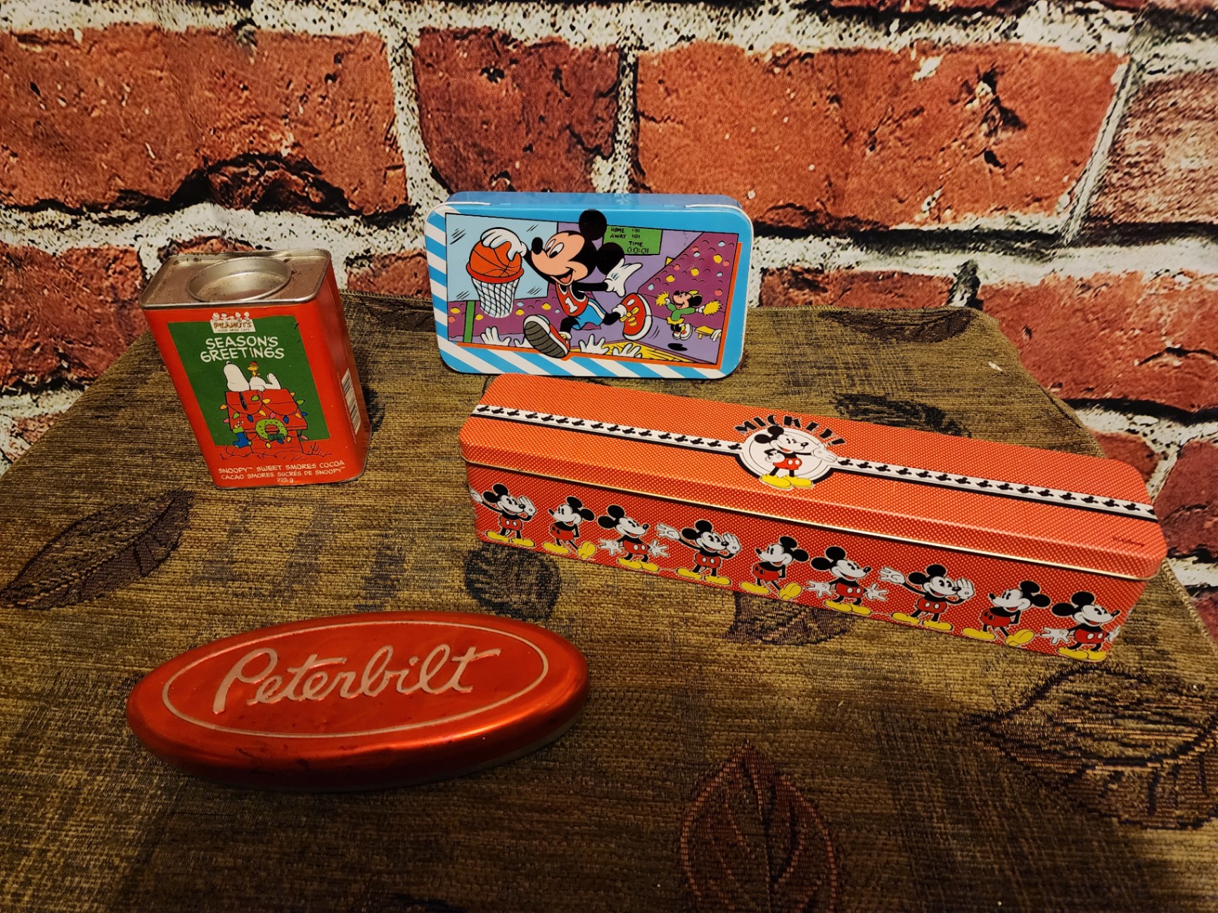 Vintage Mickey Mouse lunchbox and assorted metal tins - image 1 of 11
