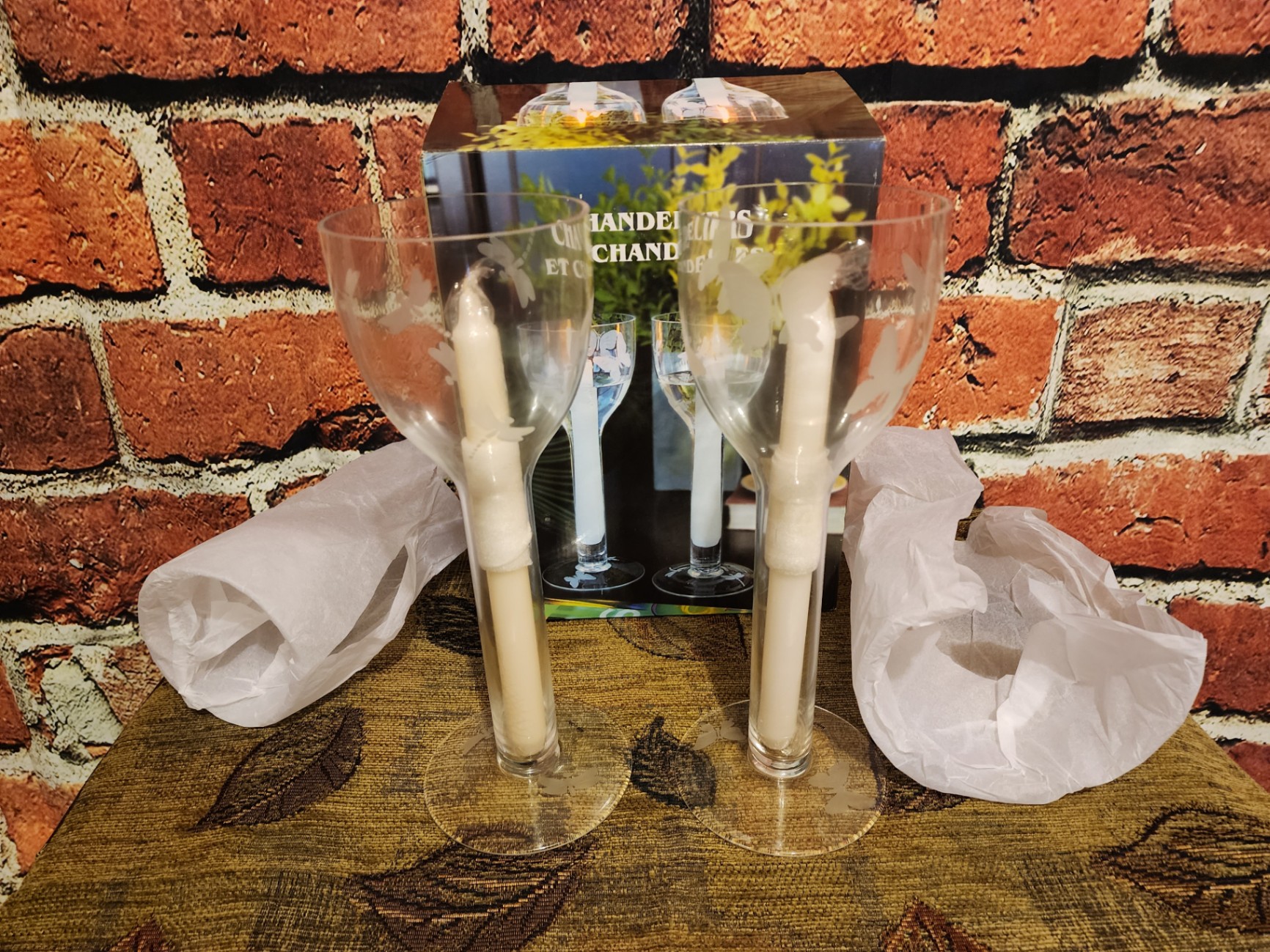 Floating candle holders and candles (set of two) - image 8 of 9