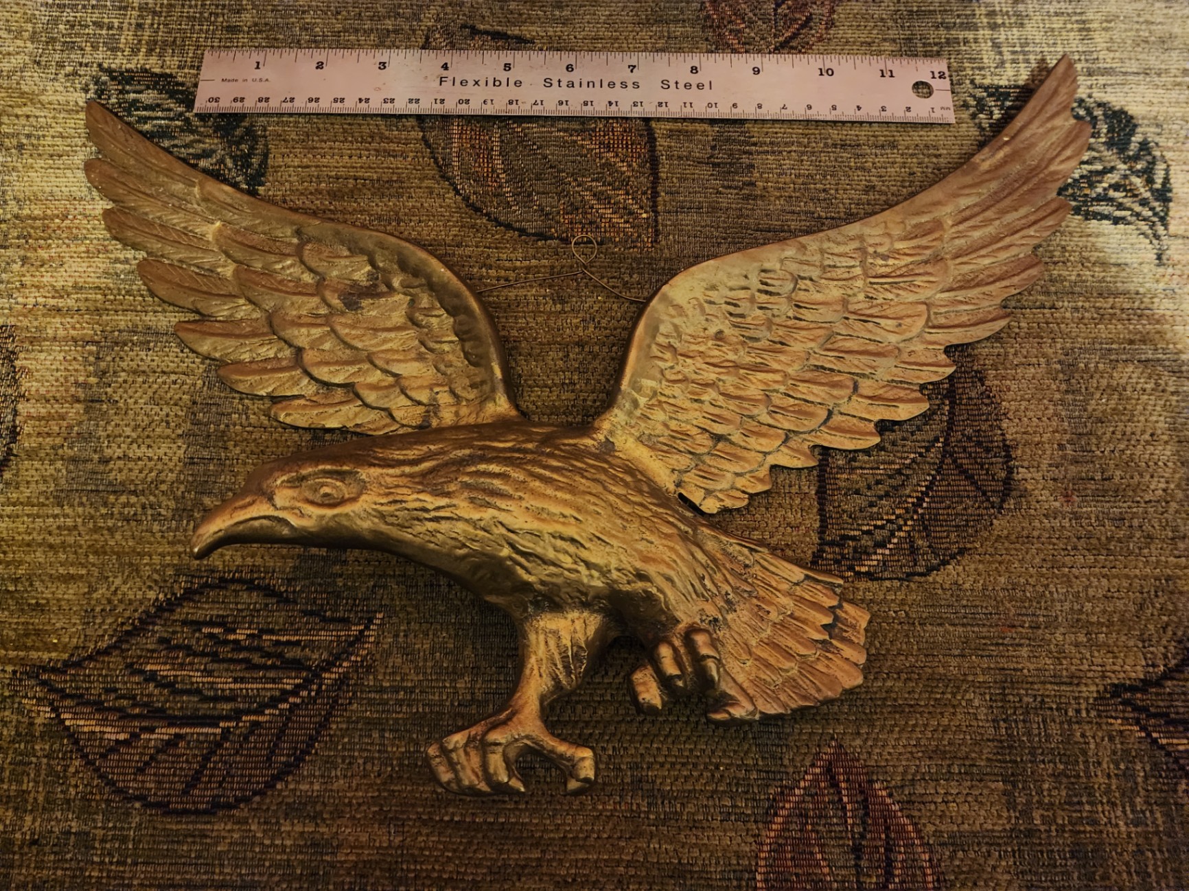 Brass Eagle Wall Sculpture - image 4 of 6
