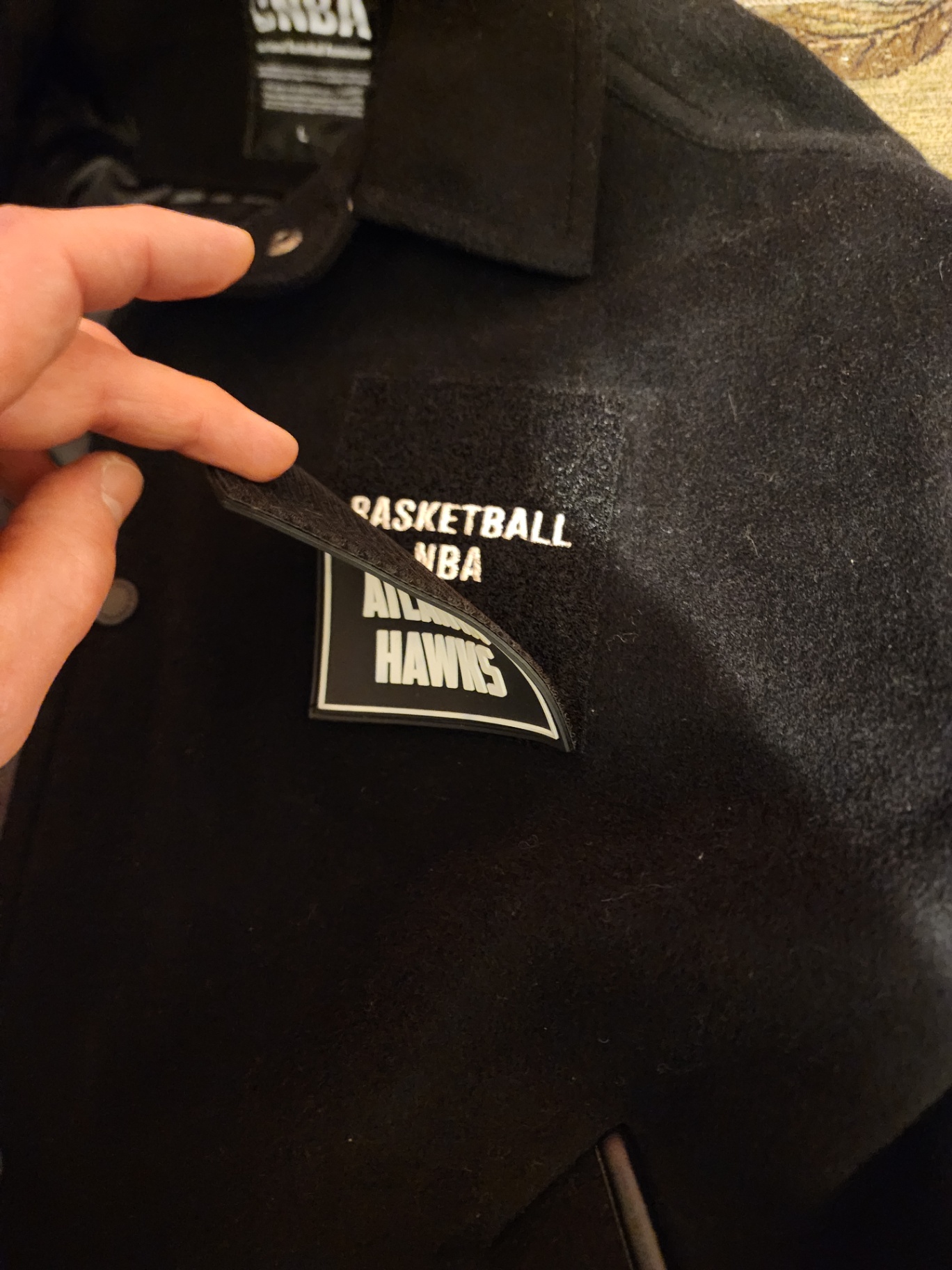 Black Atlanta Hawks varsity jacket ( Size L ) - image 5 of 13