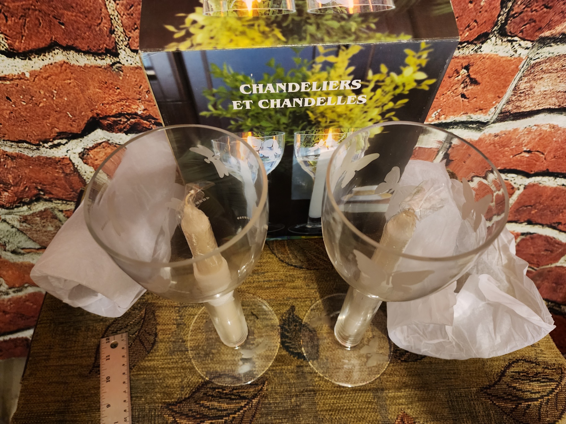 Floating candle holders and candles (set of two) - image 7 of 9
