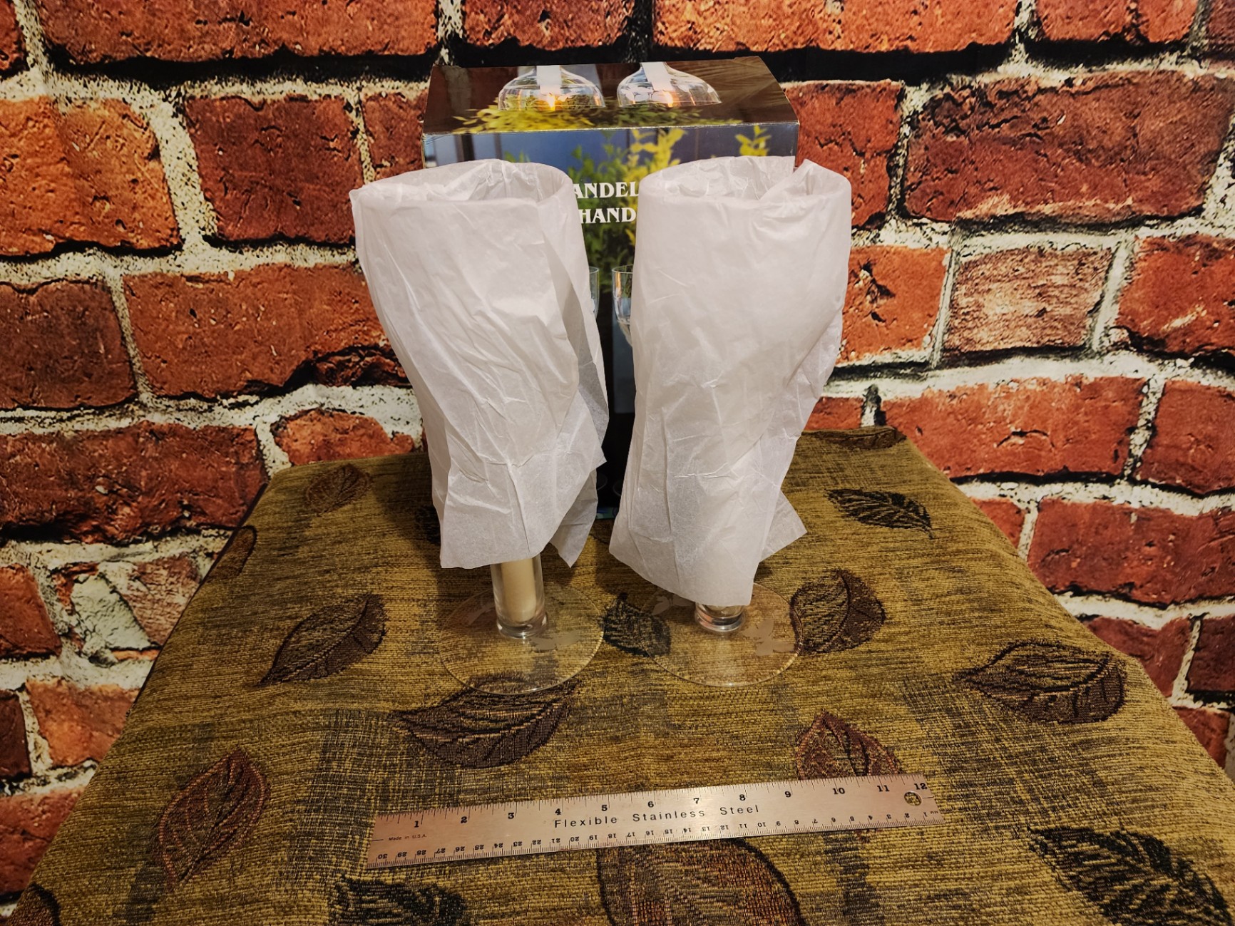Floating candle holders and candles (set of two) - image 6 of 9