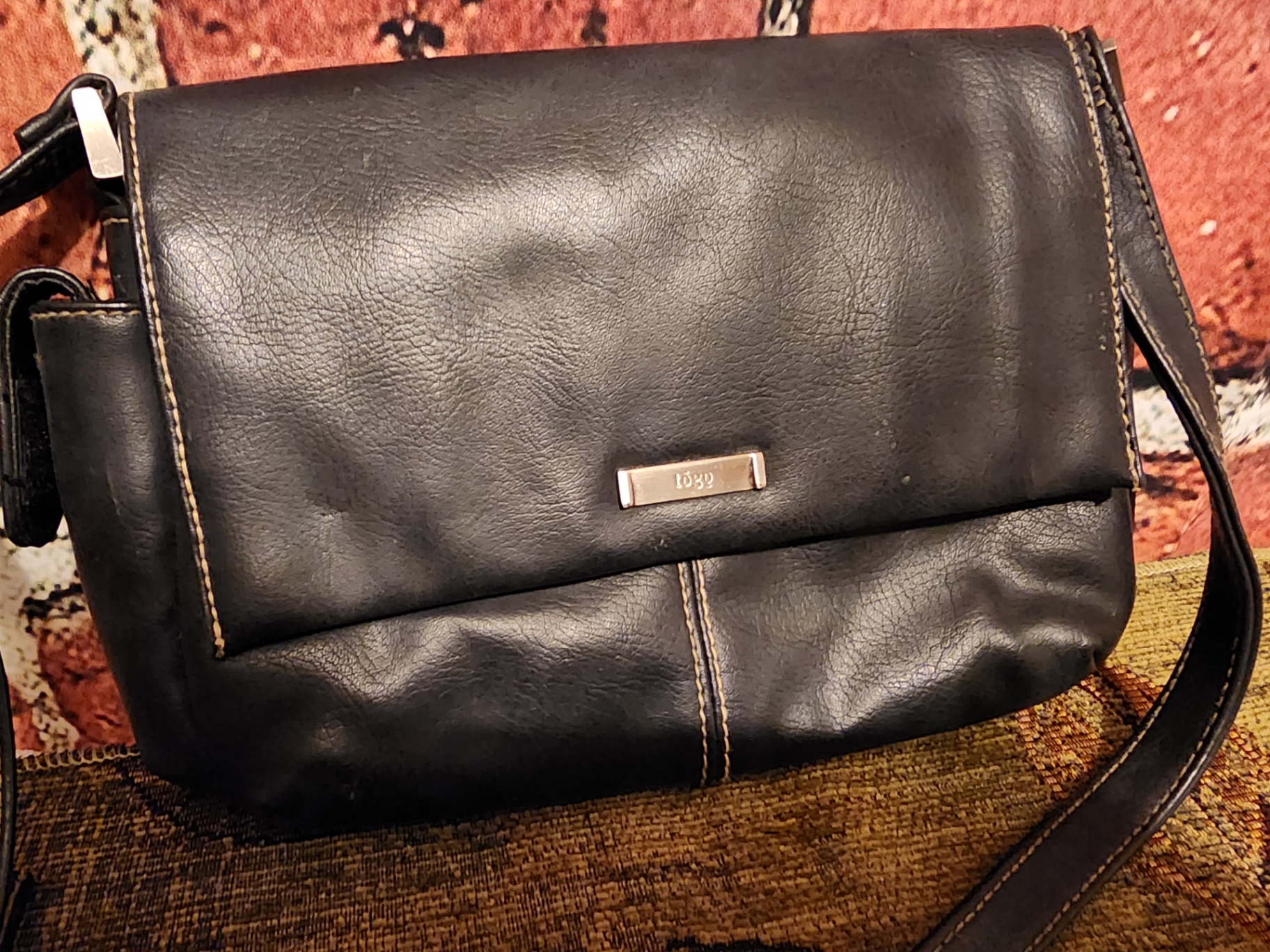 Black leather crossbody bag - image 2 of 10