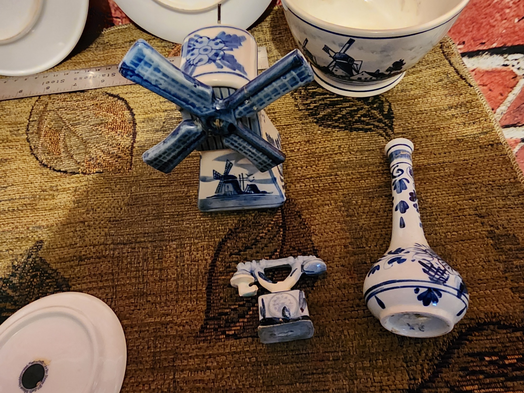 Blue and White Delftware Windmill Dishware Set - image 7 of 13