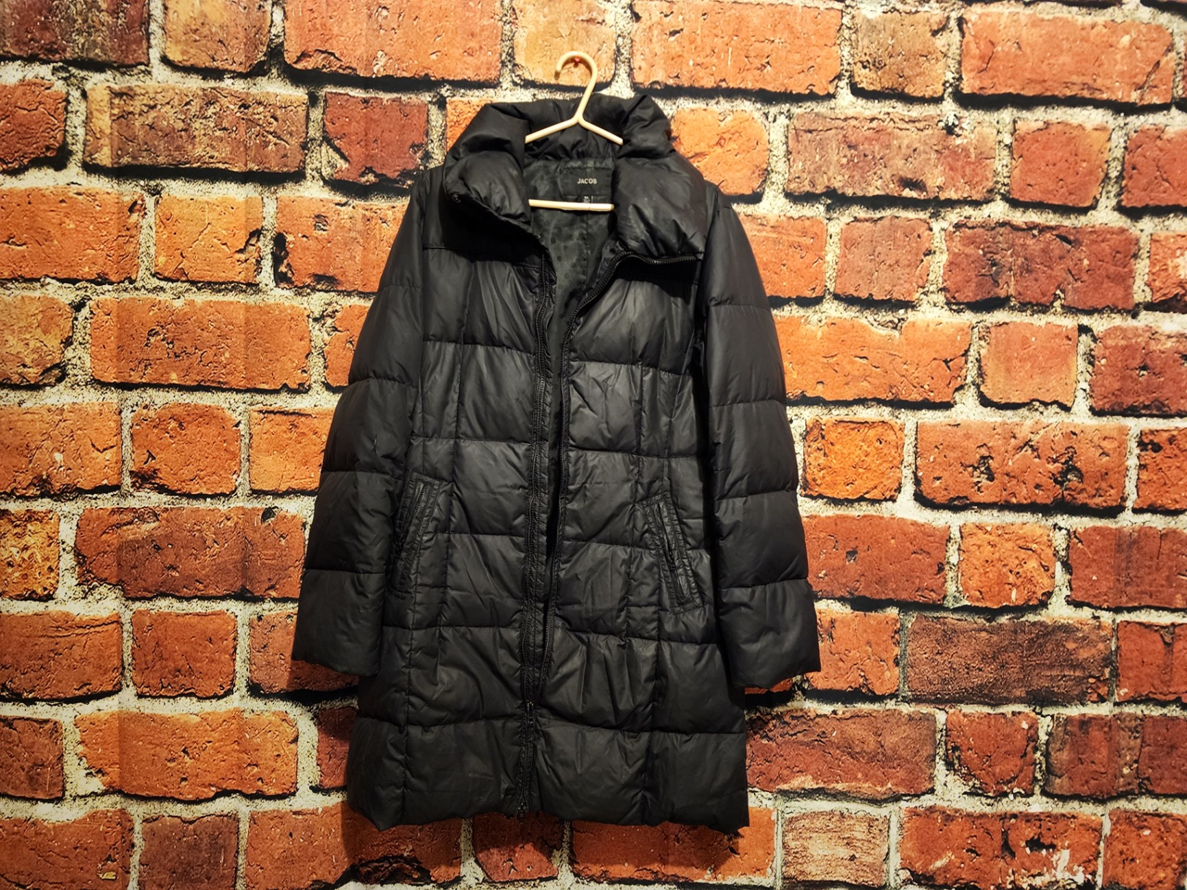 Black quilted puffer jacket - image 1 of 12