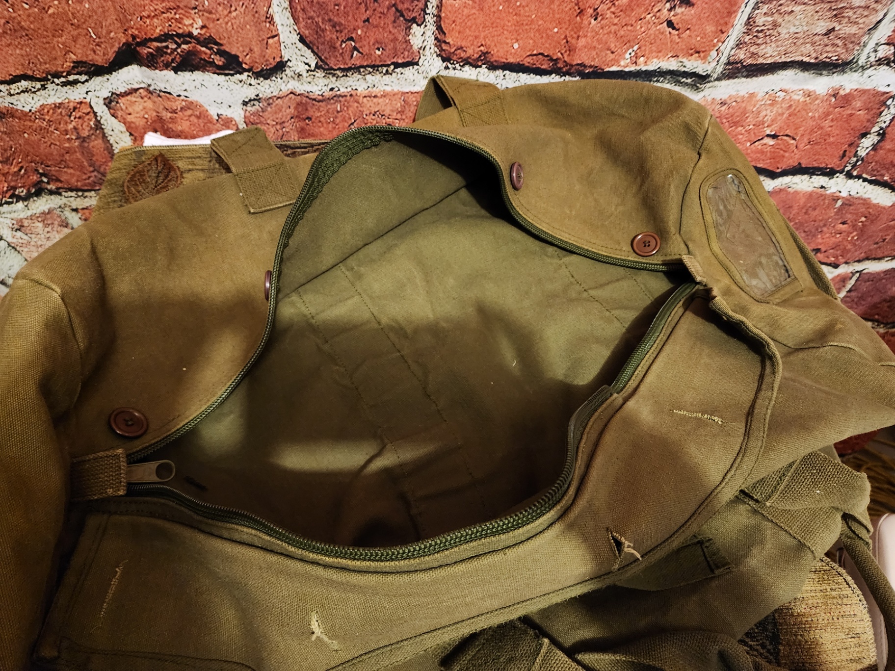 Olive canvas duffel bag - image 5 of 6