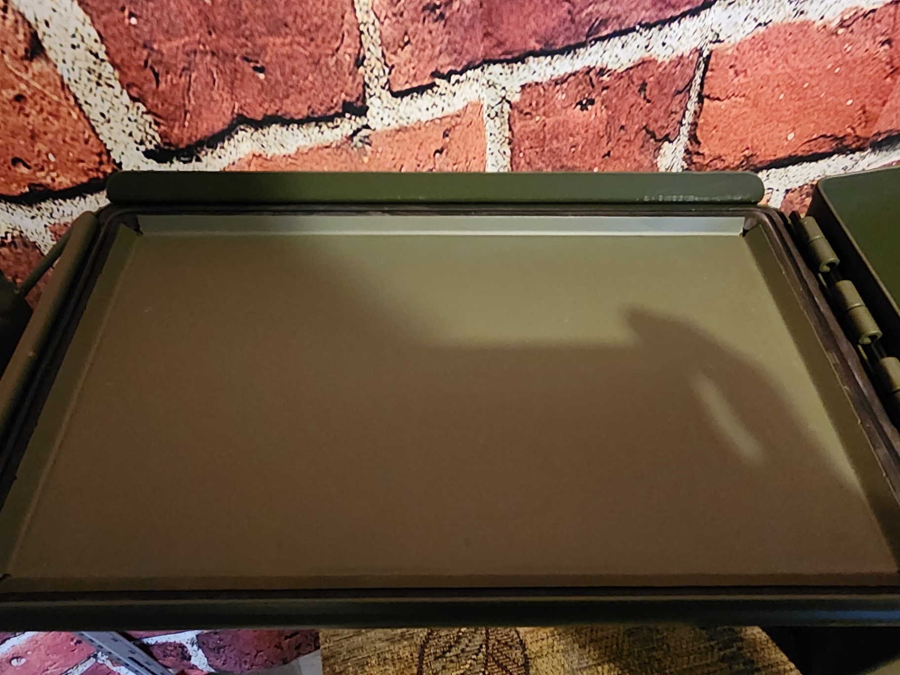 Olive-drab metal ammo can with stencil markings - image 8 of 8