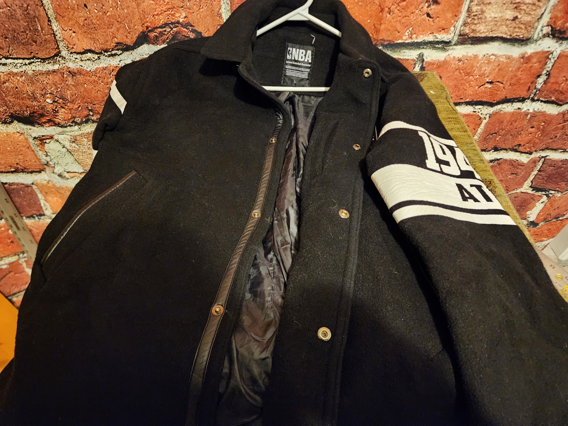 Black Atlanta Hawks varsity jacket ( Size L ) - image 3 of 13