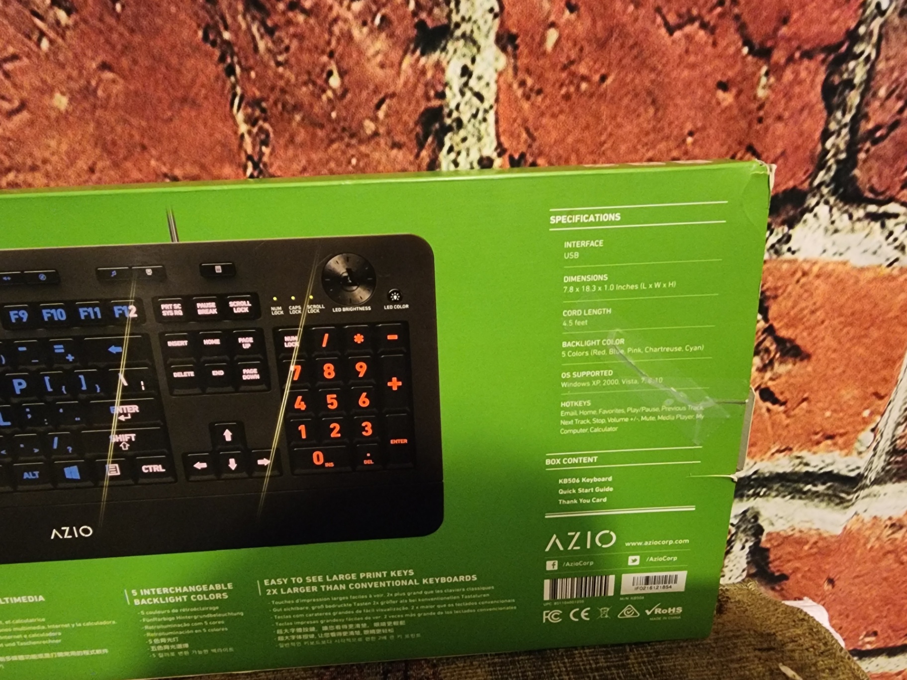 ( New )AZIO Vision Large Font Keyboard - image 5 of 8