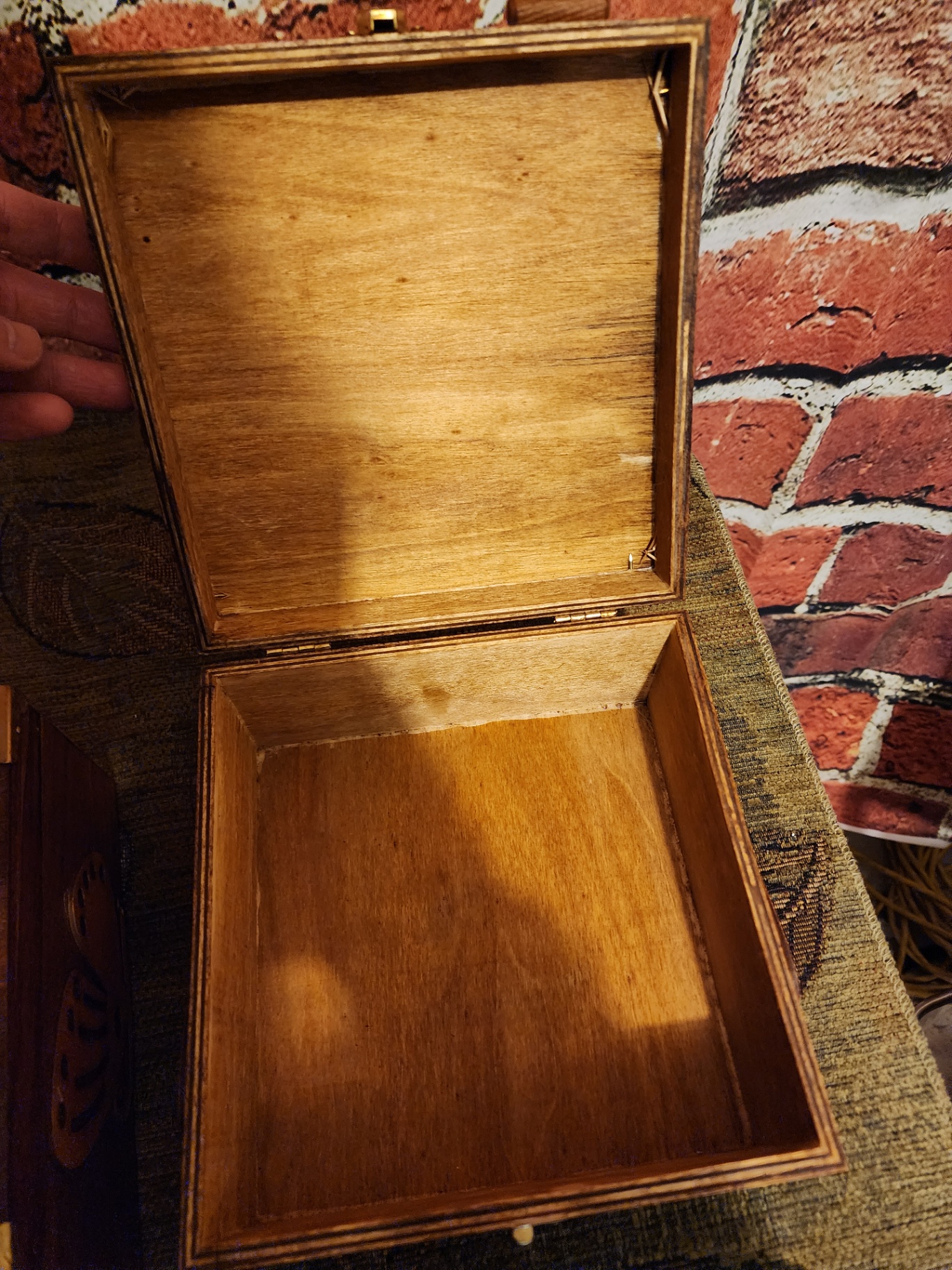Pair of wooden butterfly-decorated boxes - image 7 of 8